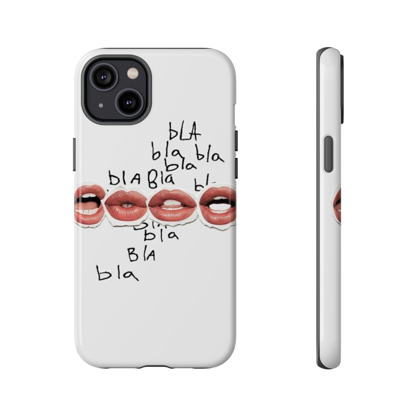 Playful Phone Case with Lips Design - Tough Cases