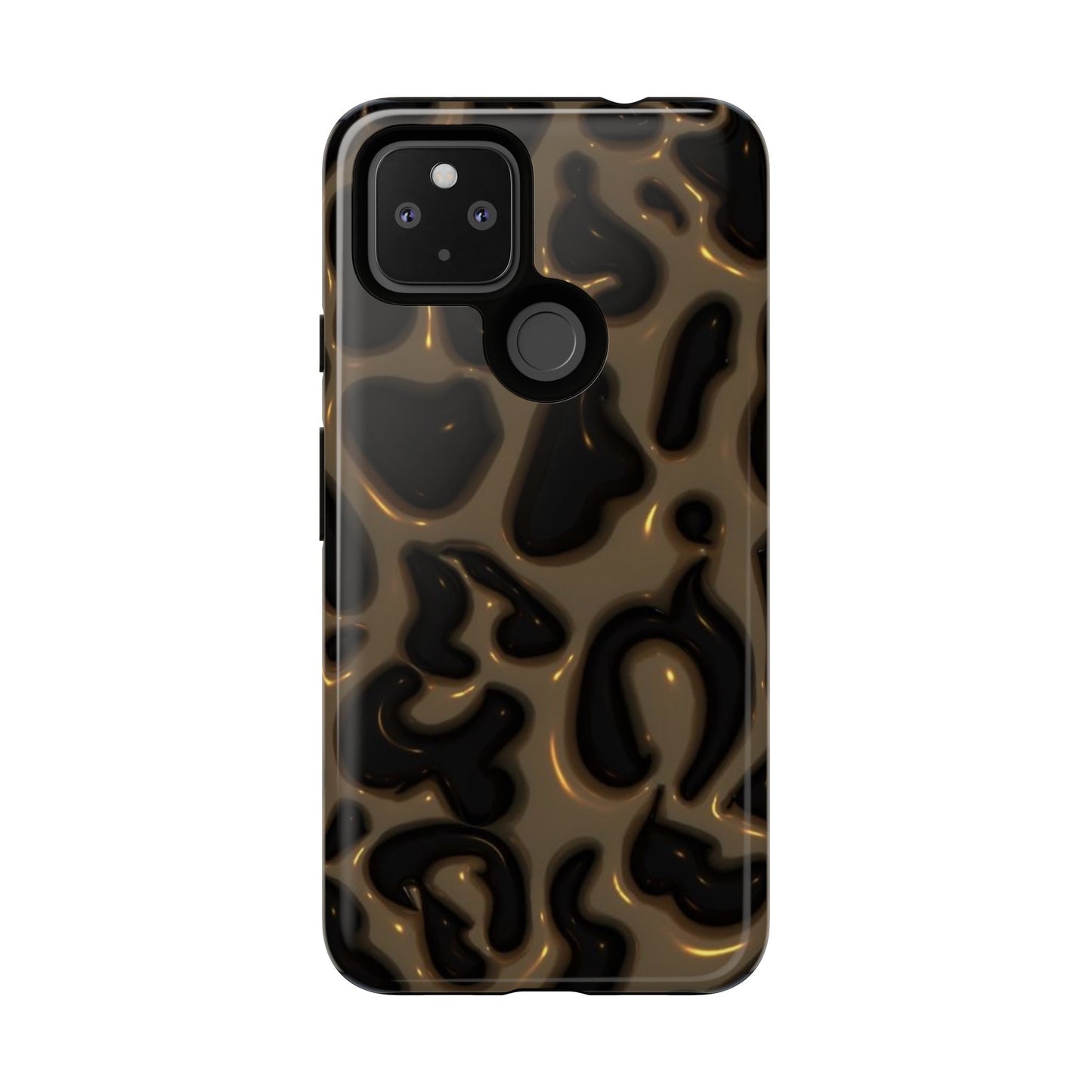 Leopard Gloss Tough Phone Case — Durable Protective iPhone Cover with Glossy Brown Animal Print