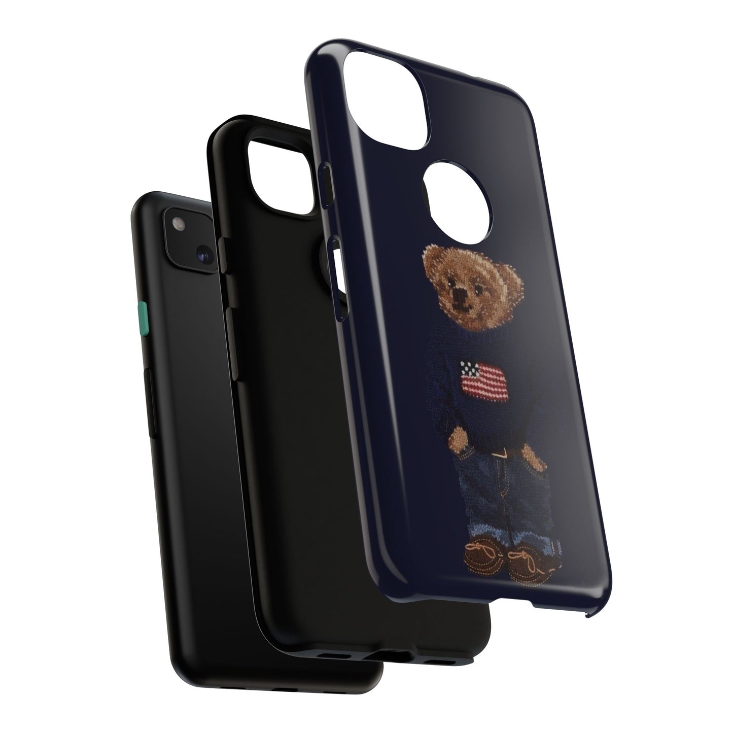 Patriotic Polo Bear Phone Case — Navy Protective Tough Case