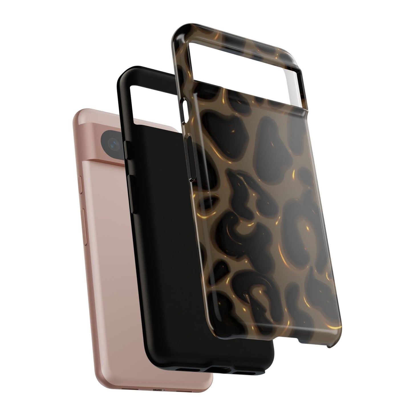 Leopard Gloss Tough Phone Case — Durable Protective iPhone Cover with Glossy Brown Animal Print