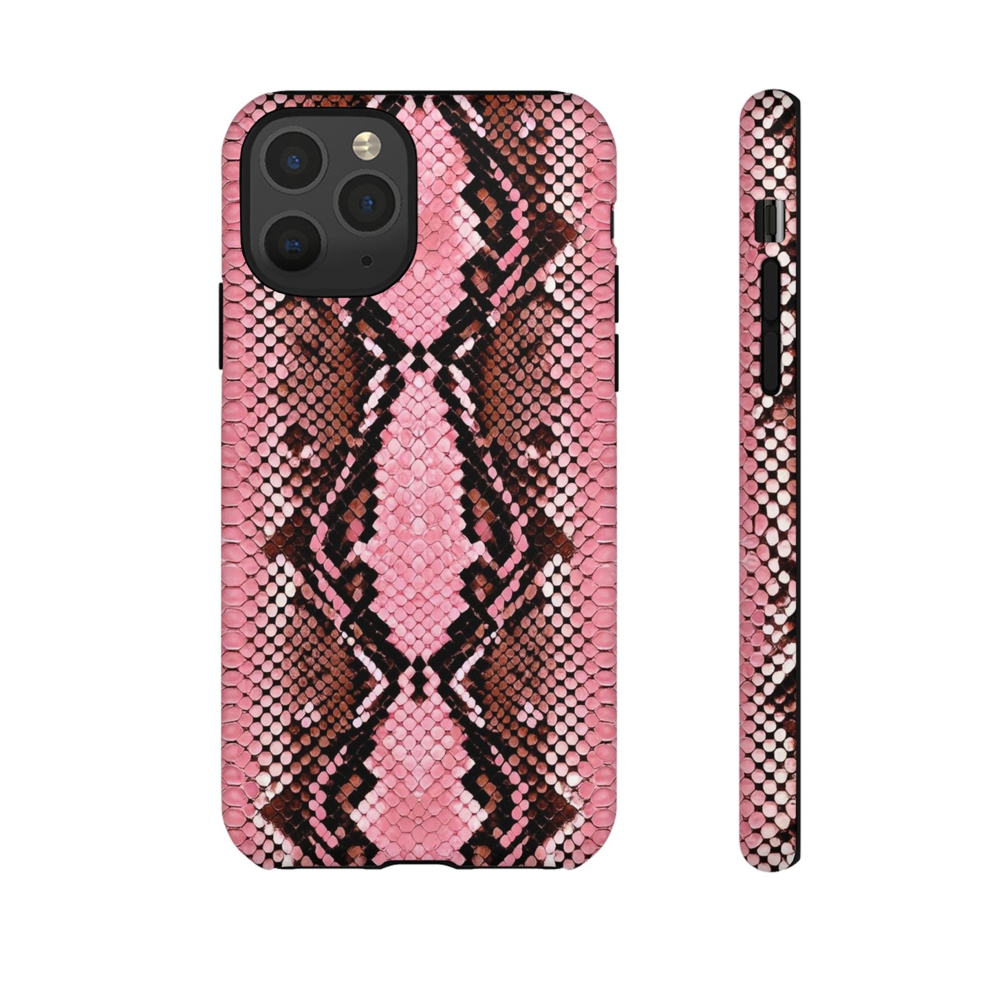 Pink Snake Skin Tough Phone Case — Protective Stylish iPhone Cover