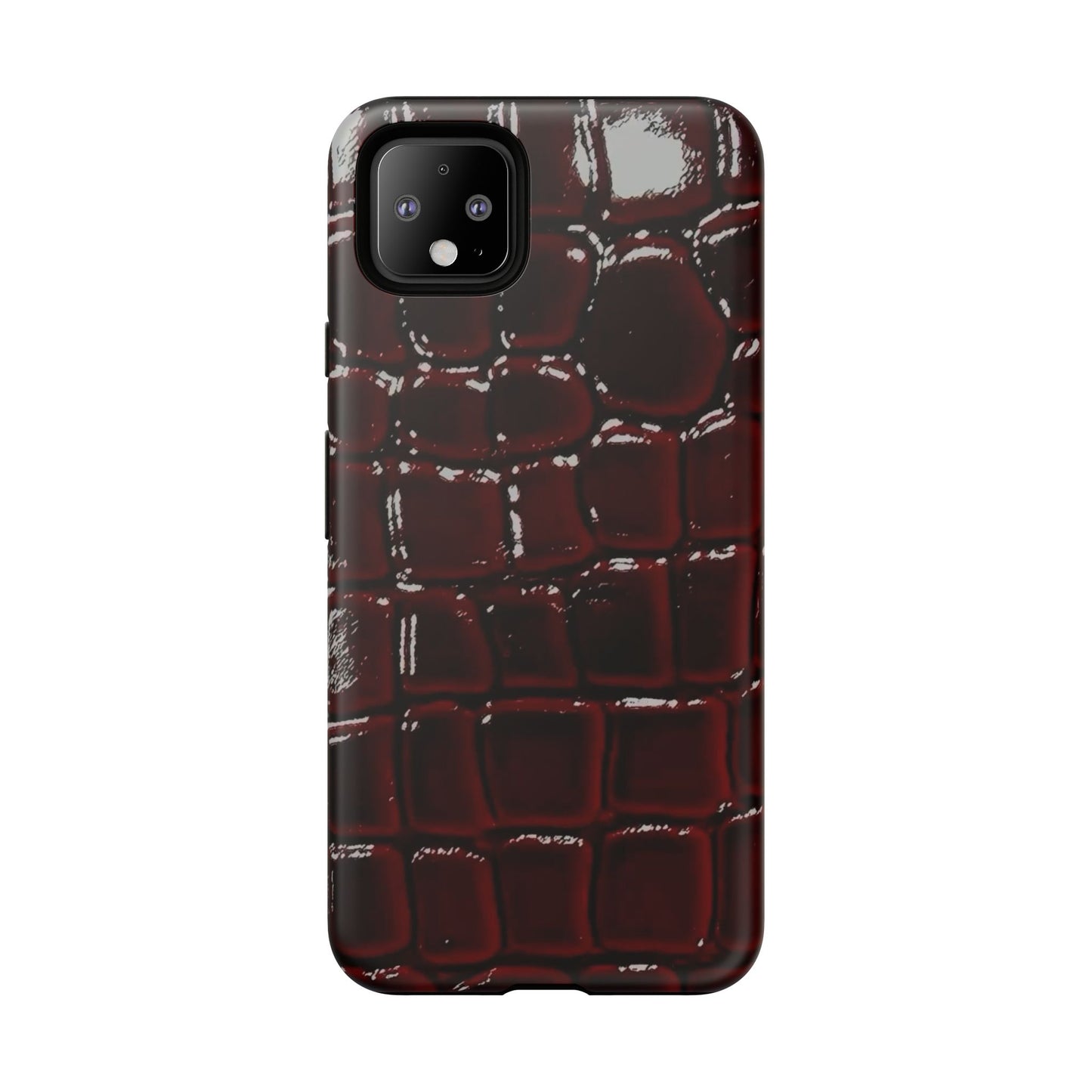 Croc Embossed Burgundy Tough Phone Case