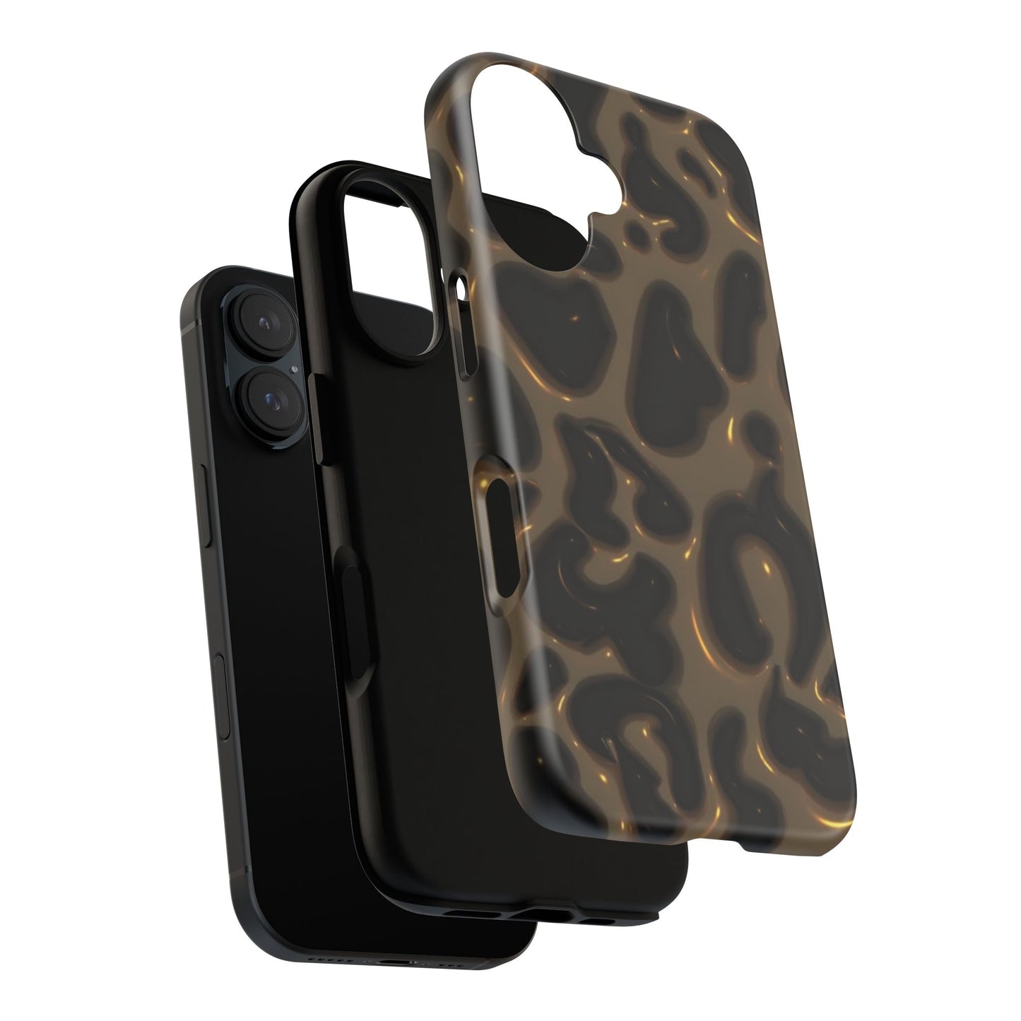 Leopard Gloss Tough Phone Case — Durable Protective iPhone Cover with Glossy Brown Animal Print