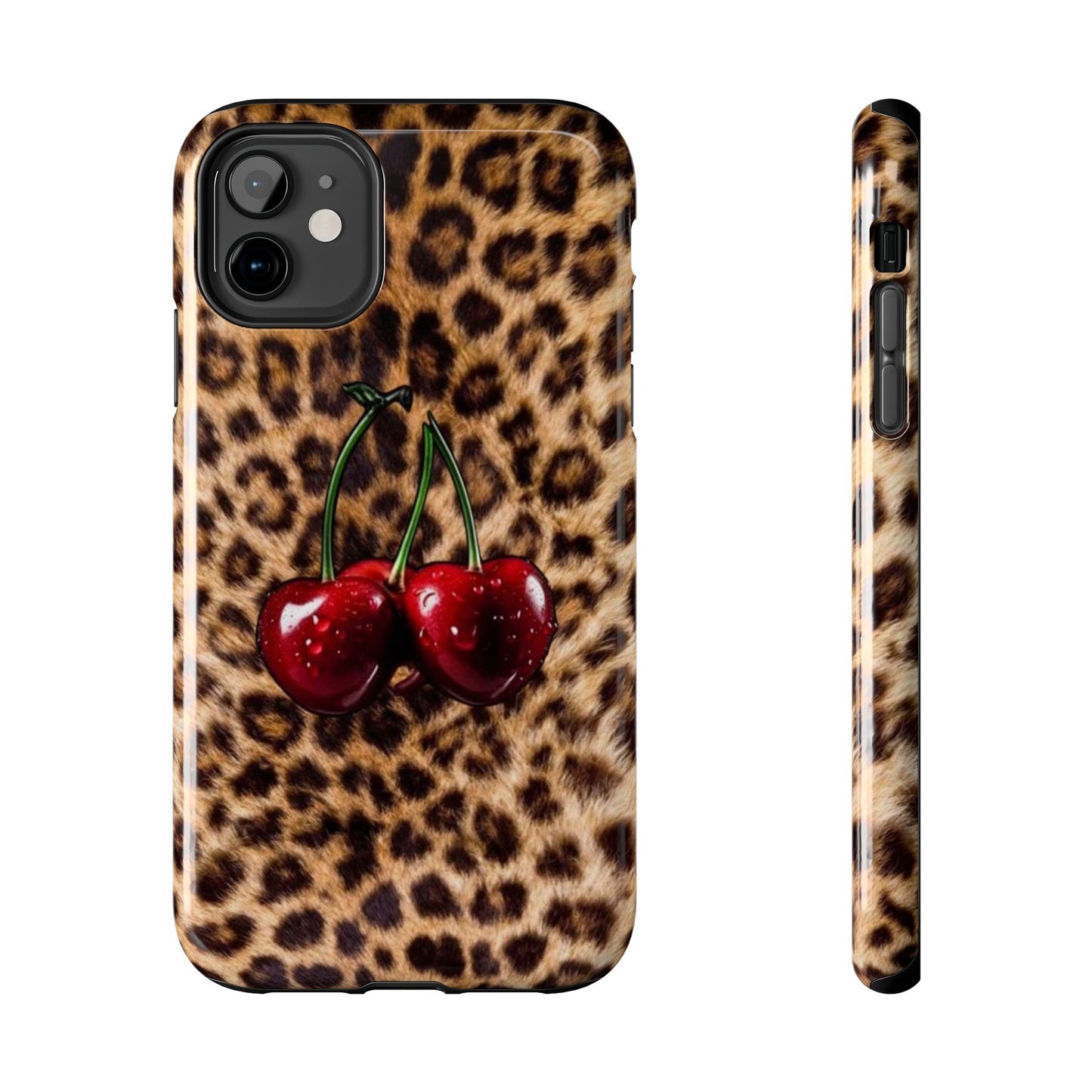 Wild Cherry Leopard Tough Phone Case - Stylish and Durable Protection