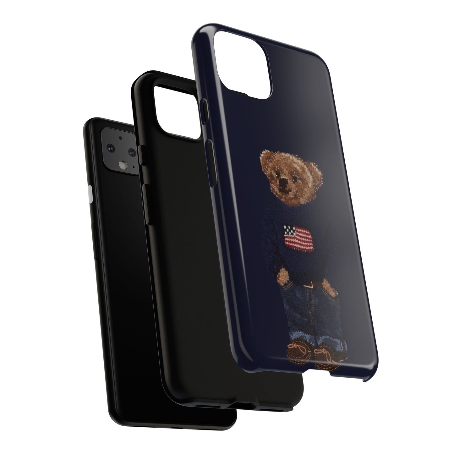 Patriotic Polo Bear Phone Case — Navy Protective Tough Case