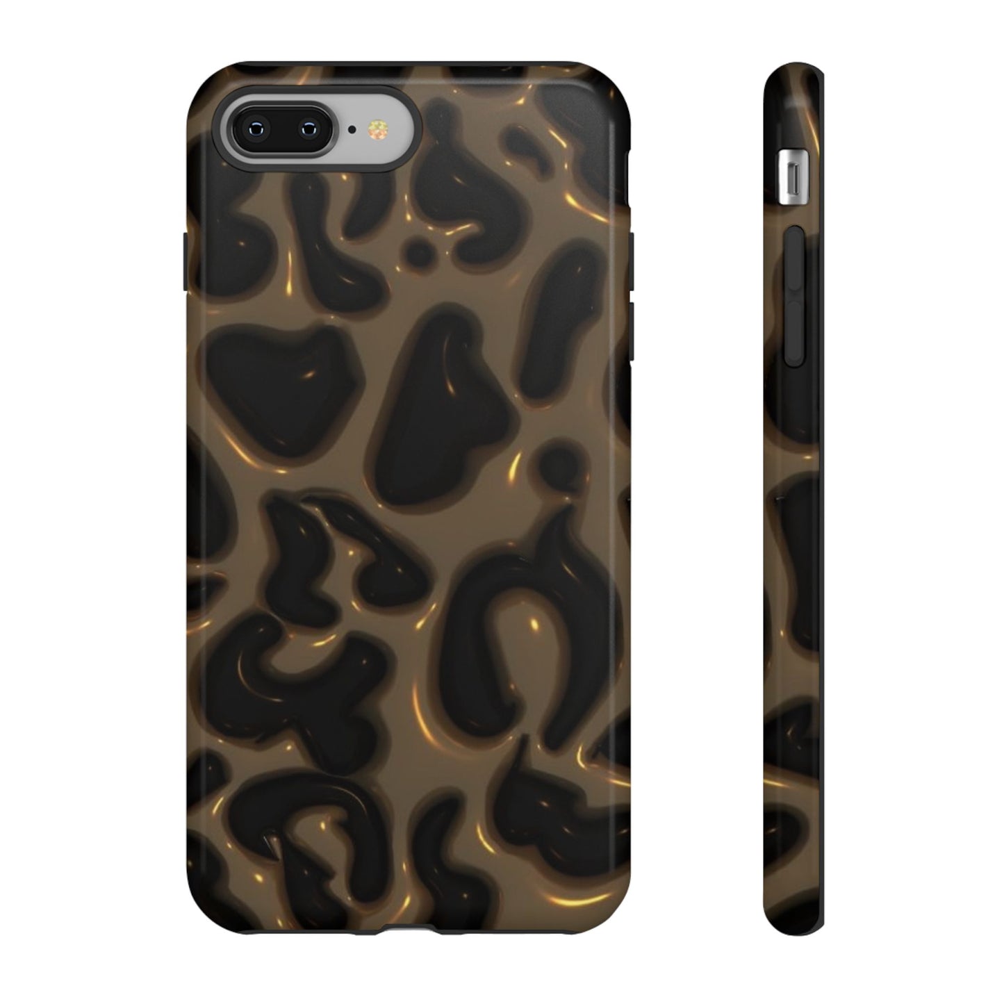 Leopard Gloss Tough Phone Case — Durable Protective iPhone Cover with Glossy Brown Animal Print