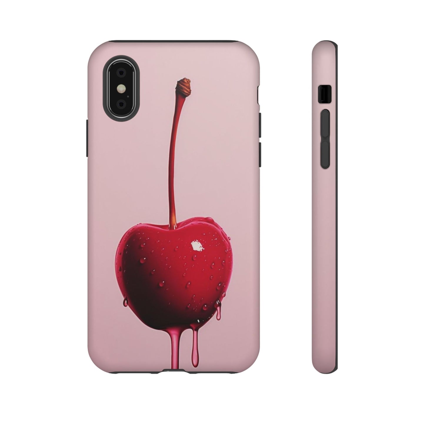 Cherry Drip Phone Case, Tough Phone Cover, Cute Cherry Accessory, Trendy Mobile Case, Kawaii Phone Case, Gift for Her
