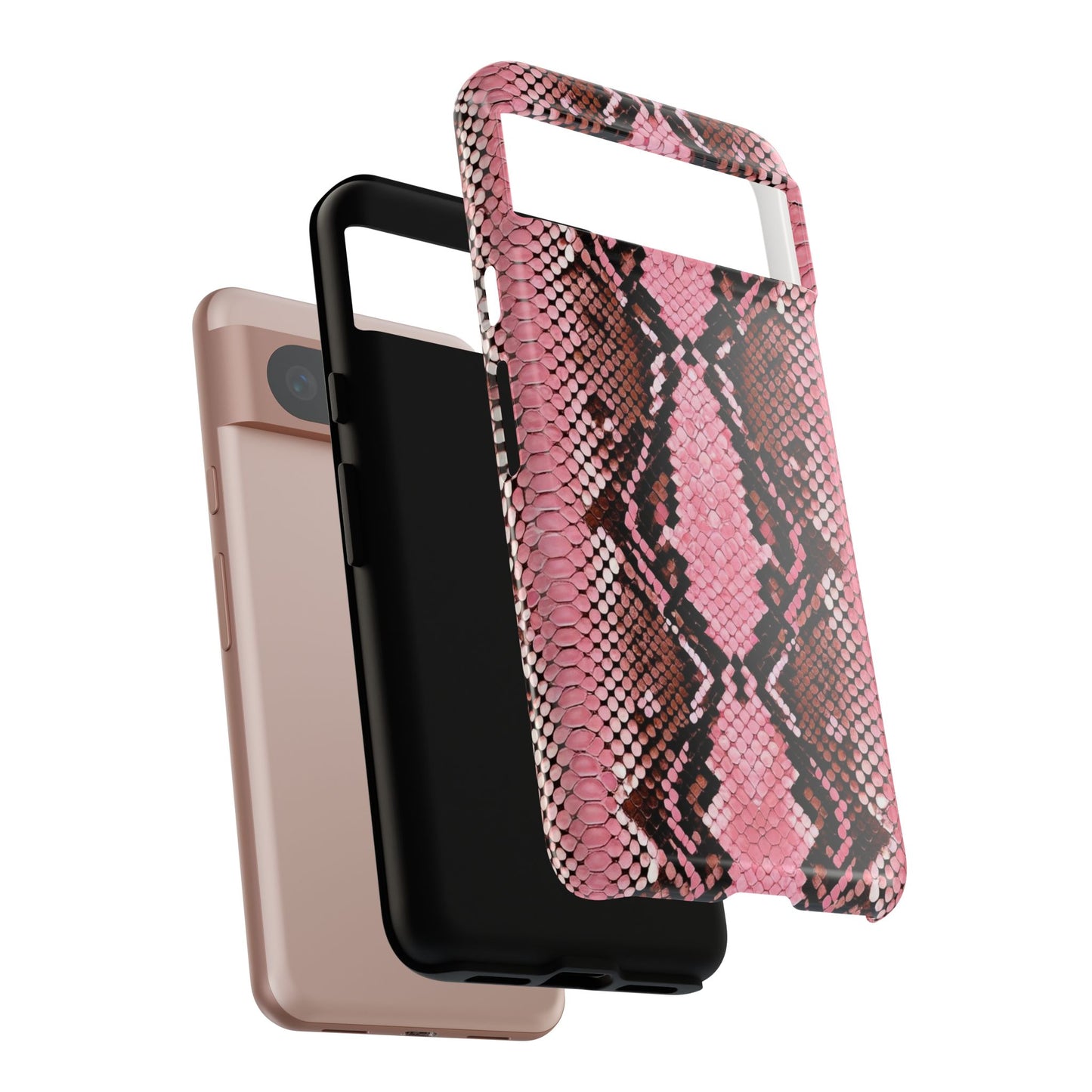 Pink Snake Skin Tough Phone Case — Protective Stylish iPhone Cover