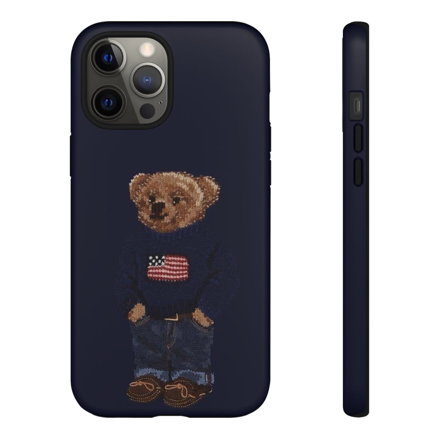 Patriotic Polo Bear Phone Case — Navy Protective Tough Case