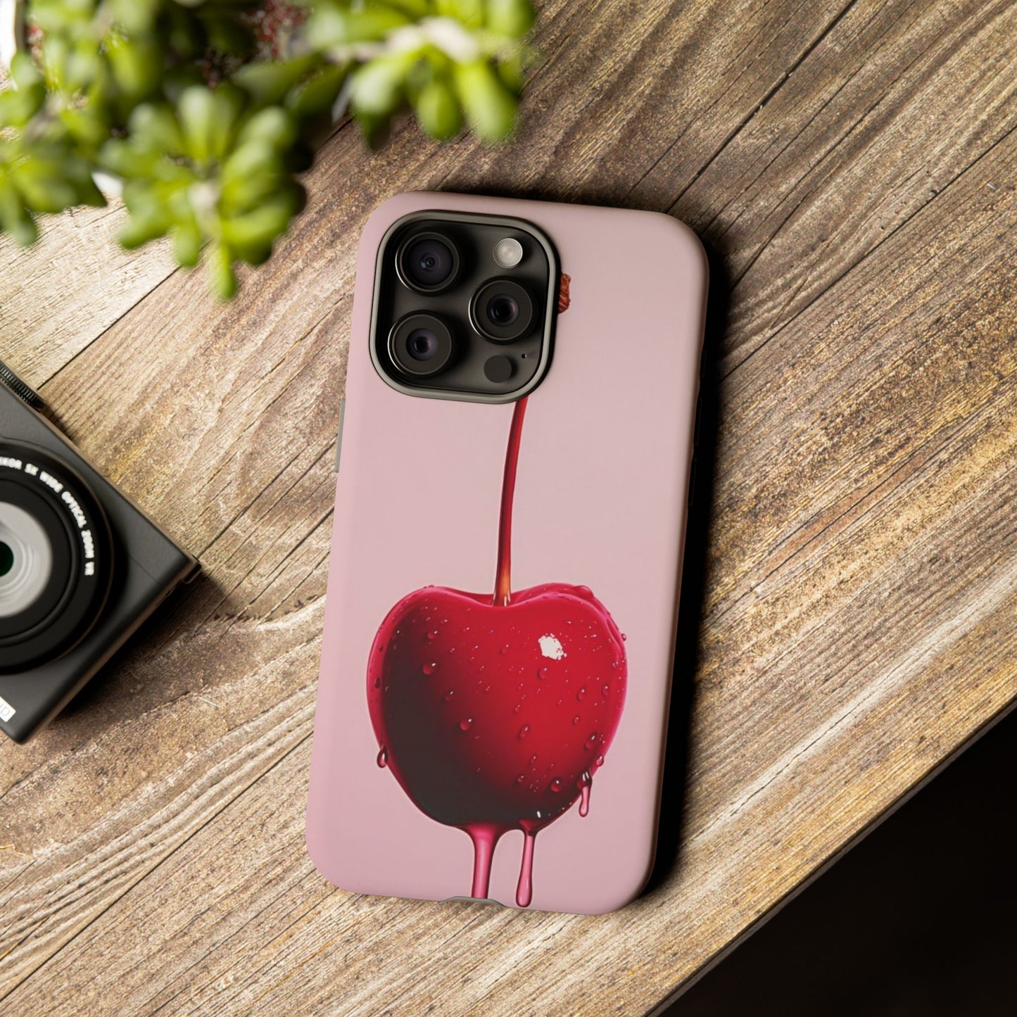 Cherry Drip Phone Case, Tough Phone Cover, Cute Cherry Accessory, Trendy Mobile Case, Kawaii Phone Case, Gift for Her