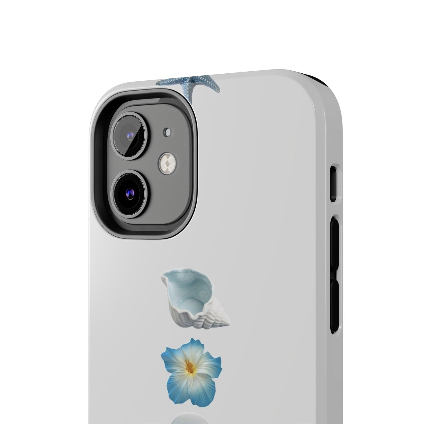 Ocean-Inspired Tough Phone Cases - Coastal Design with Shells and Pearls