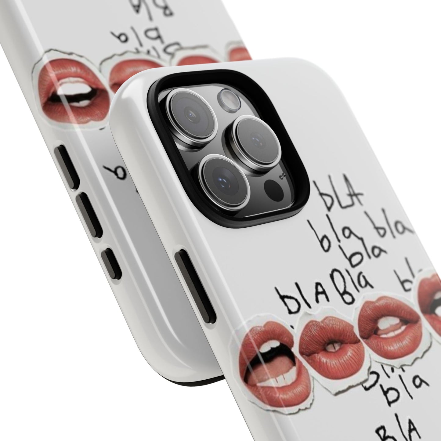 Playful Phone Case with Lips Design - Tough Cases