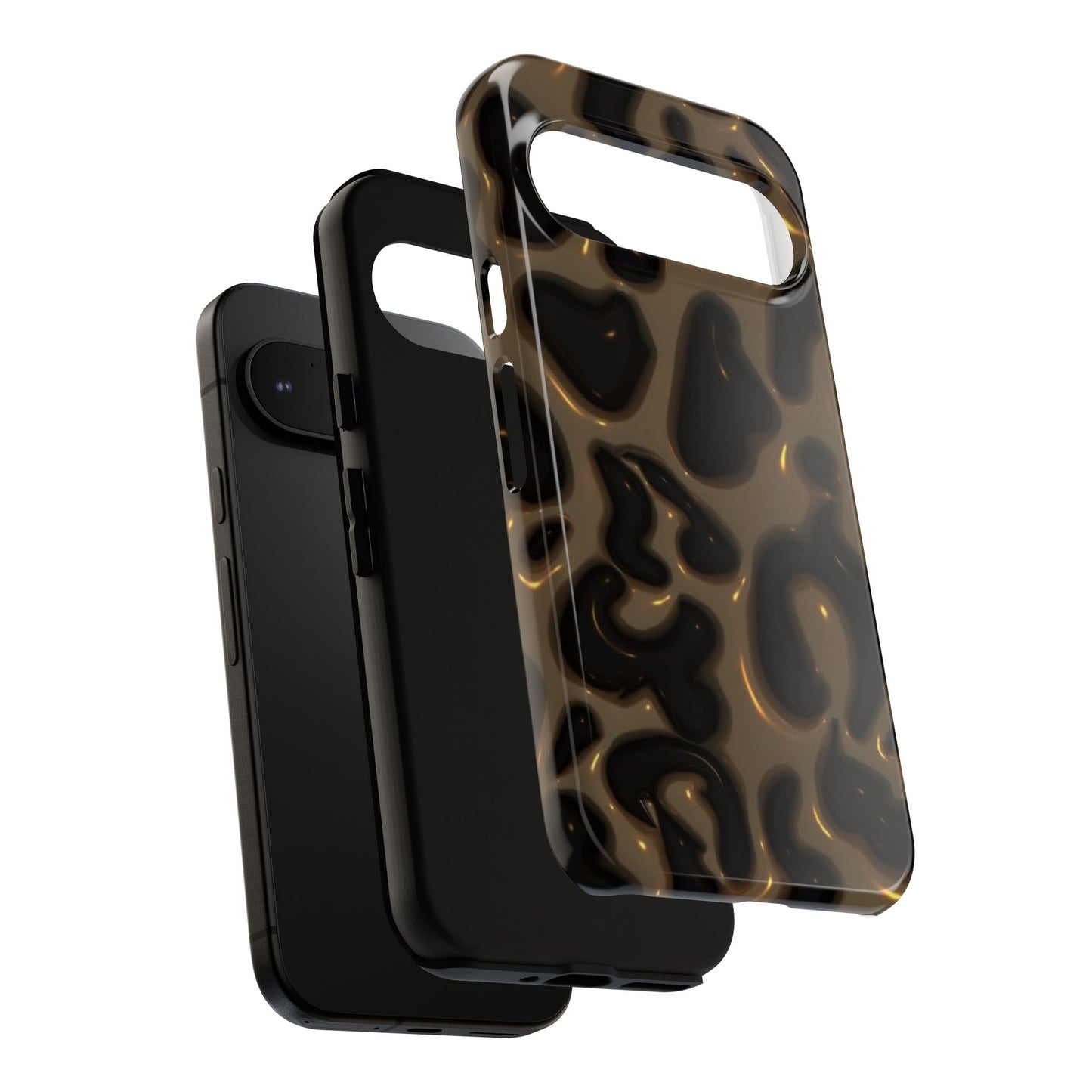 Leopard Gloss Tough Phone Case — Durable Protective iPhone Cover with Glossy Brown Animal Print