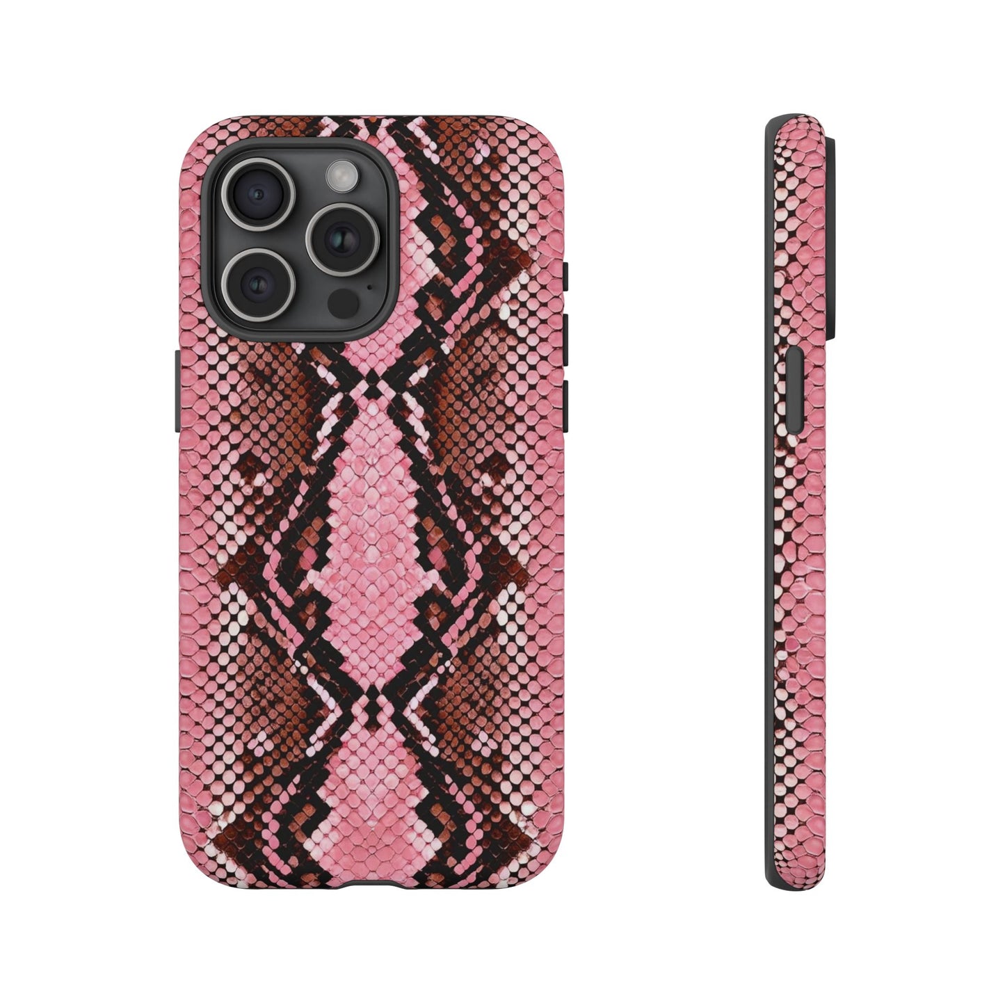 Pink Snake Skin Tough Phone Case — Protective Stylish iPhone Cover