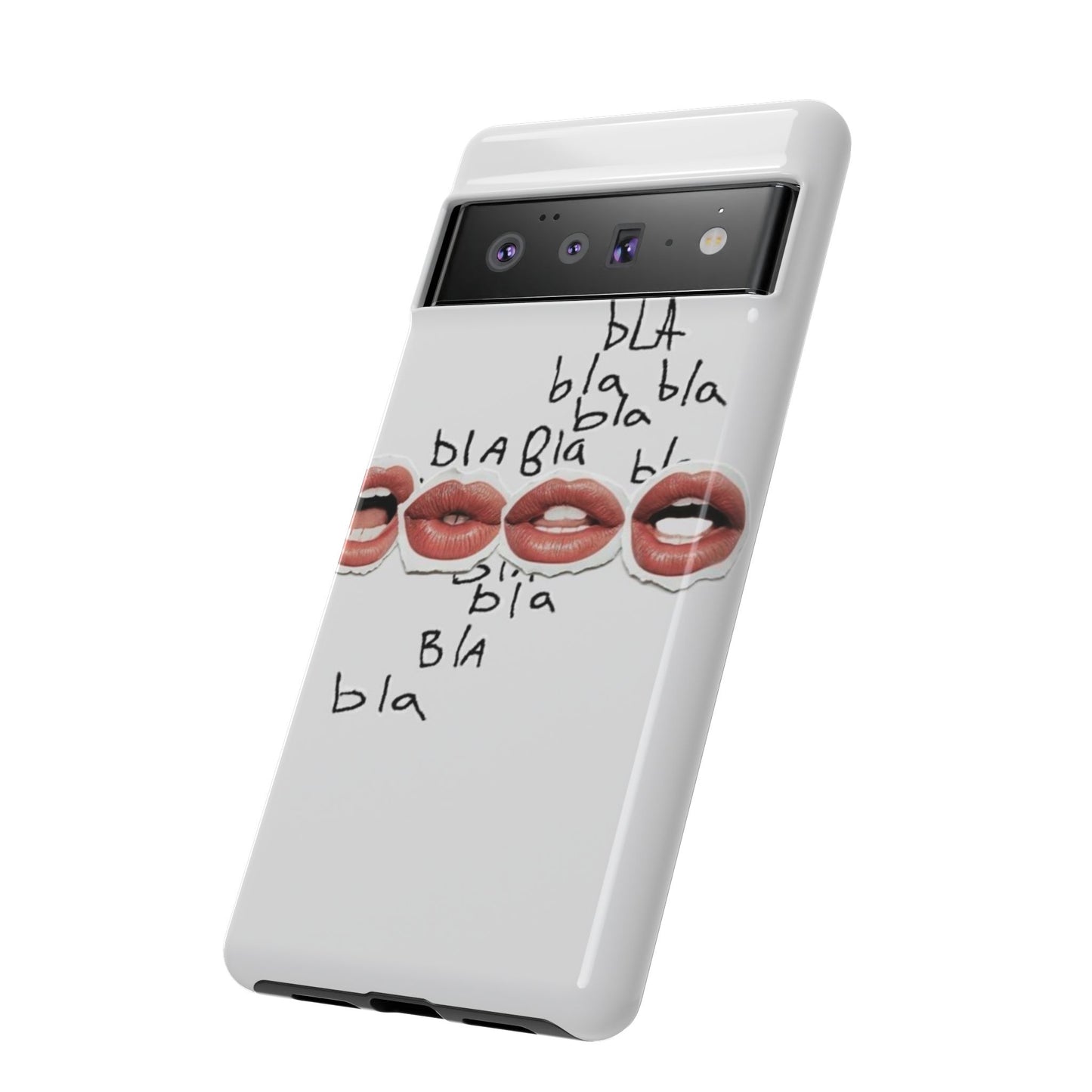 Playful Phone Case with Lips Design - Tough Cases