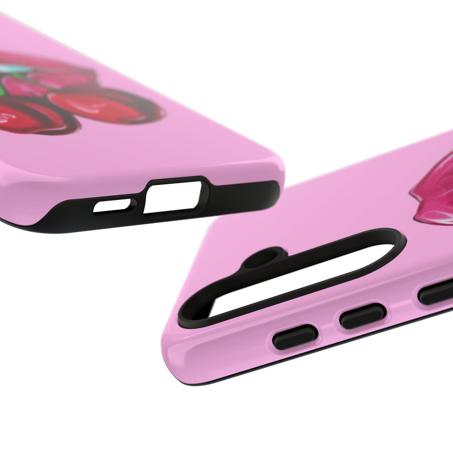 Stylish Phone Case with Cherry Kiss Design, Cute Gift for Her, Trendy Mobile Accessory, Perfect for Birthdays, Valentine's Day, Everyday Use