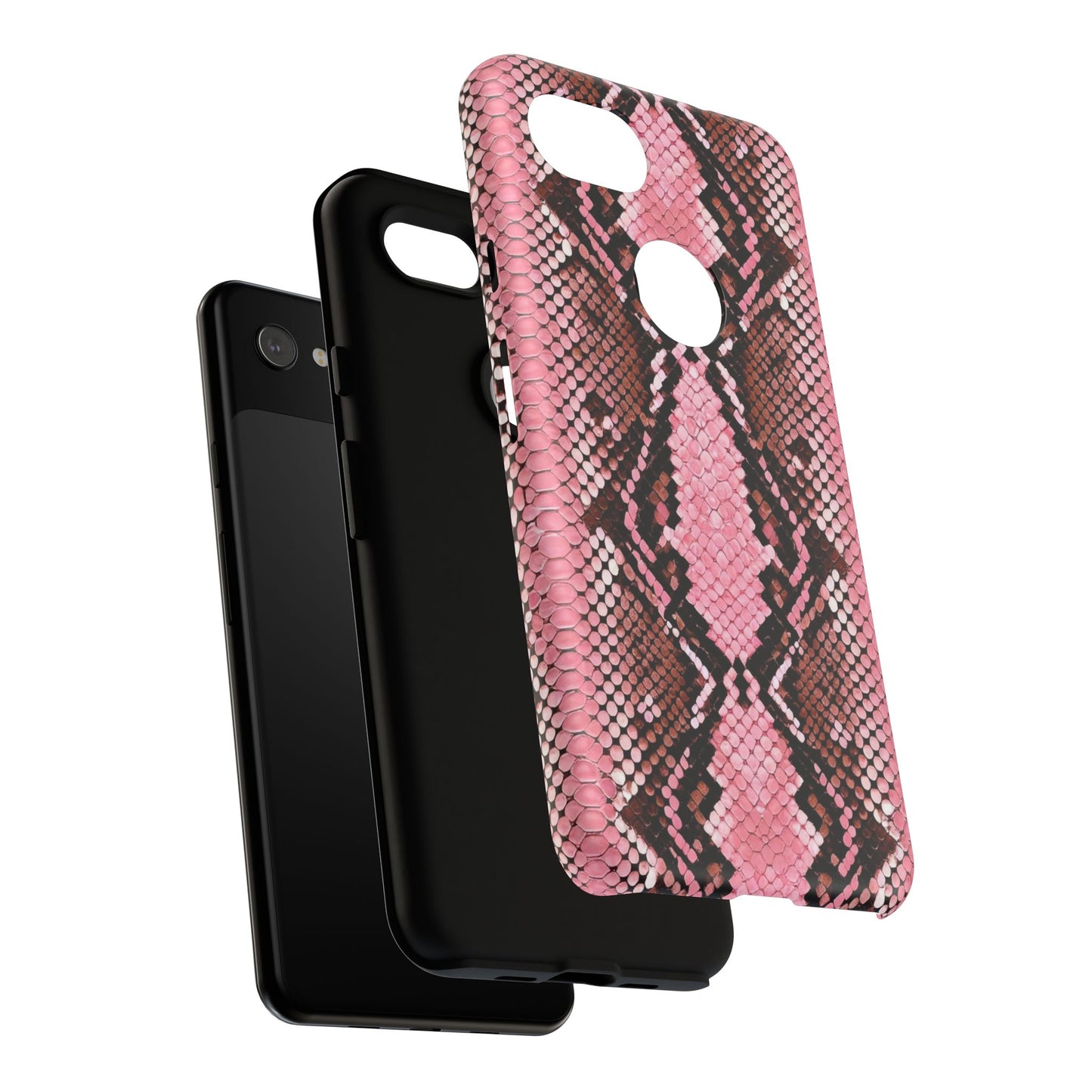 Pink Snake Skin Tough Phone Case — Protective Stylish iPhone Cover
