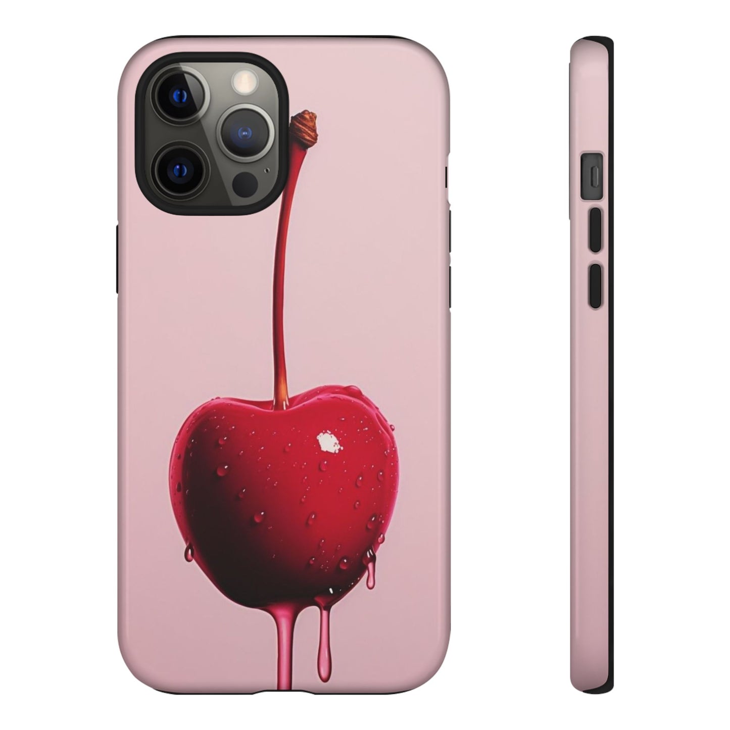 Cherry Drip Phone Case, Tough Phone Cover, Cute Cherry Accessory, Trendy Mobile Case, Kawaii Phone Case, Gift for Her