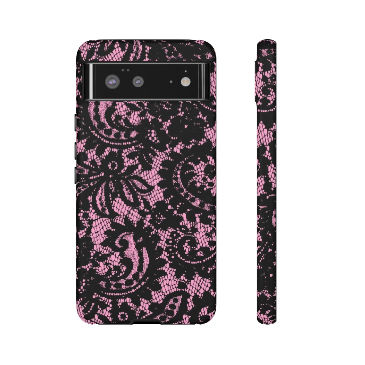 Phone Case — Pink Lace Floral Tough Protective Case