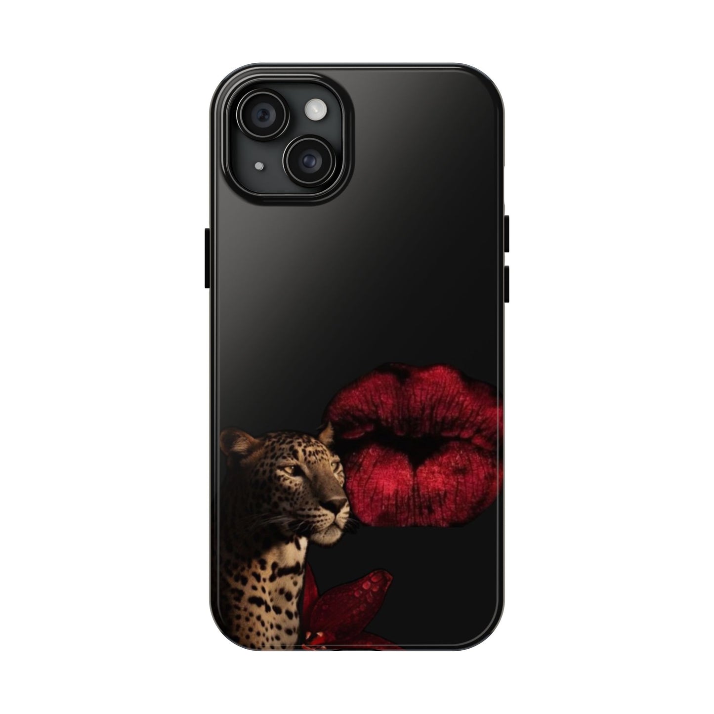 Wild Kiss Tough Phone Case - Stylish Leopard Design for Animal Lovers