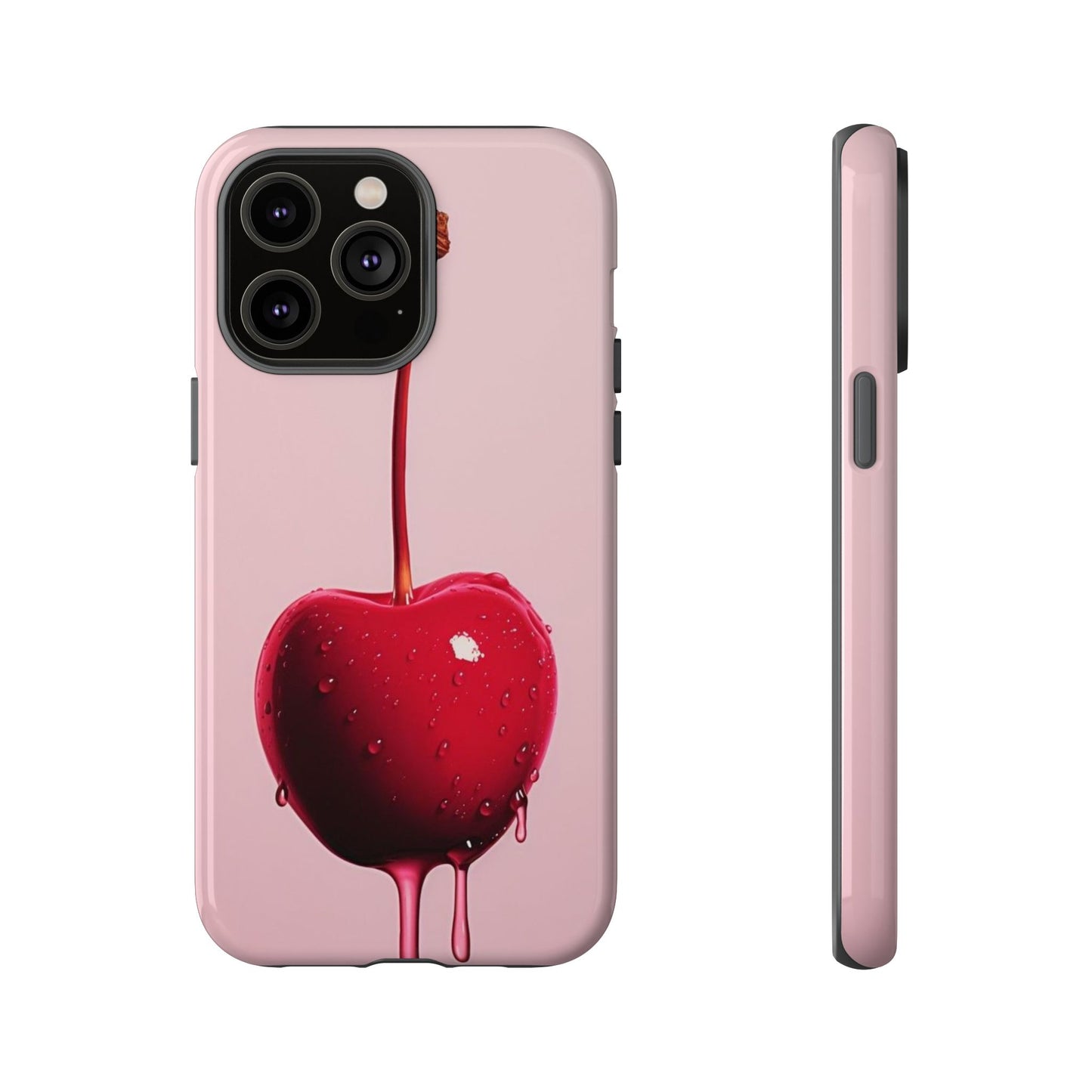 Cherry Drip Phone Case, Tough Phone Cover, Cute Cherry Accessory, Trendy Mobile Case, Kawaii Phone Case, Gift for Her