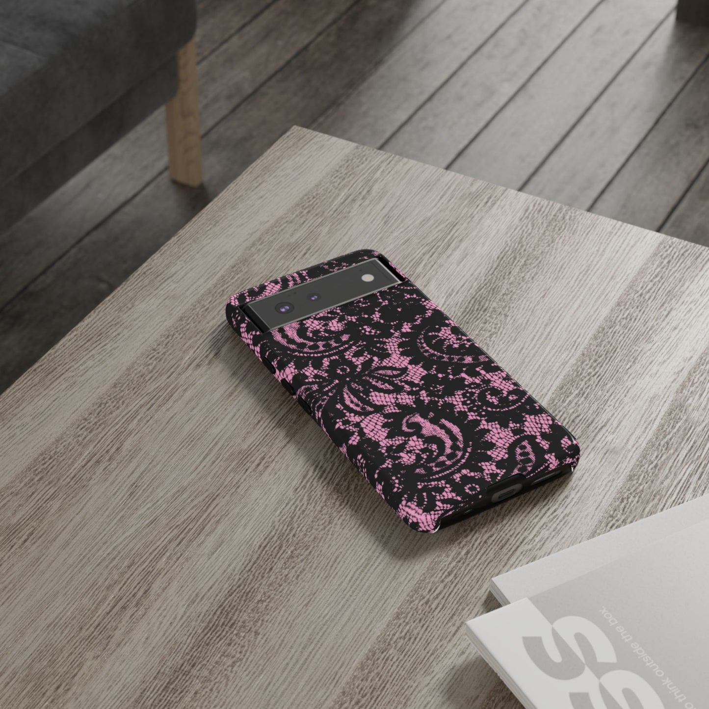 Phone Case — Pink Lace Floral Tough Protective Case