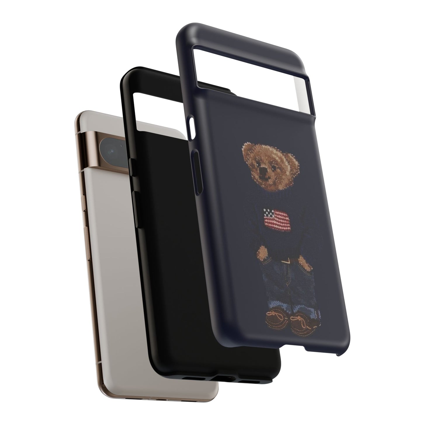 Patriotic Polo Bear Phone Case — Navy Protective Tough Case