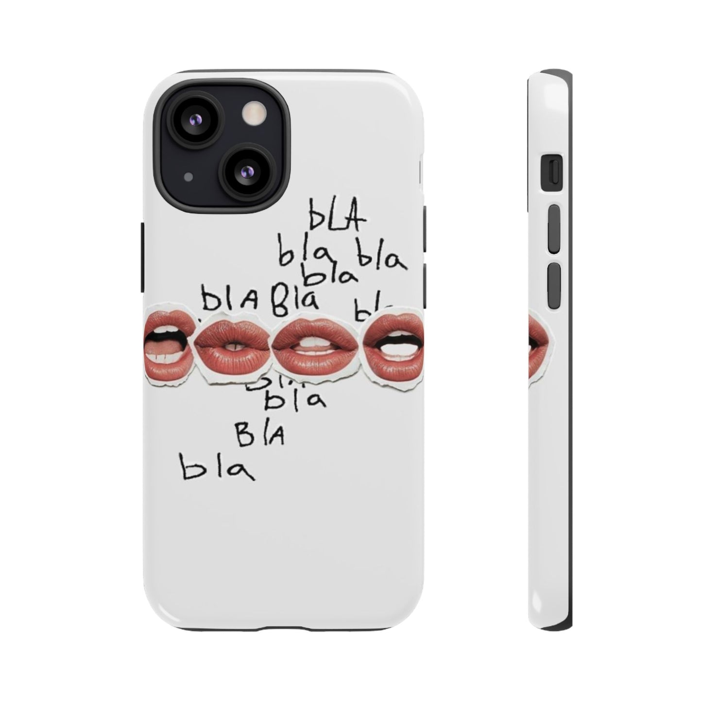 Playful Phone Case with Lips Design - Tough Cases