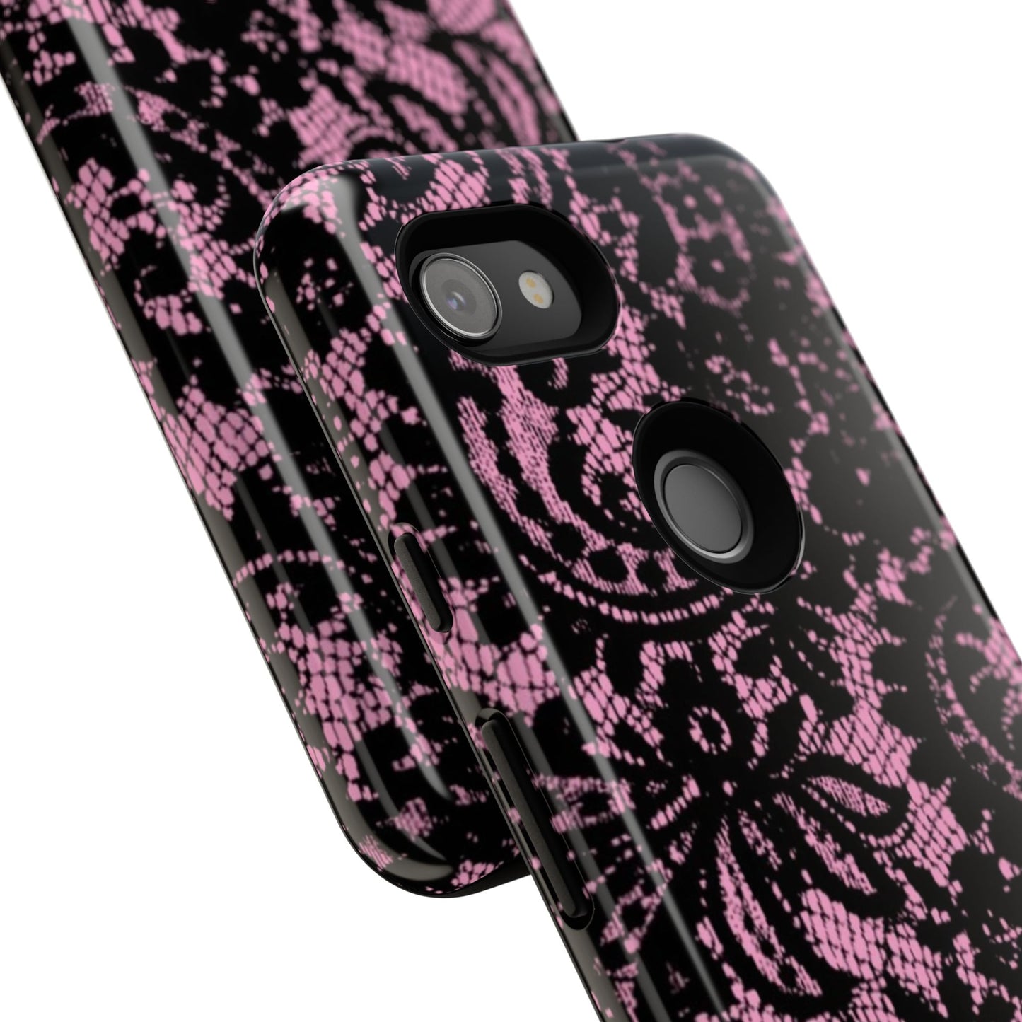 Phone Case — Pink Lace Floral Tough Protective Case