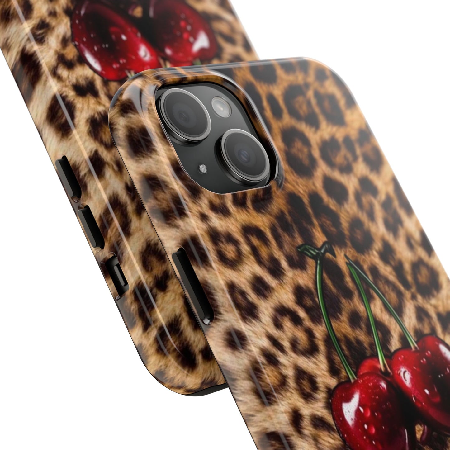 Wild Cherry Leopard Tough Phone Case - Stylish and Durable Protection
