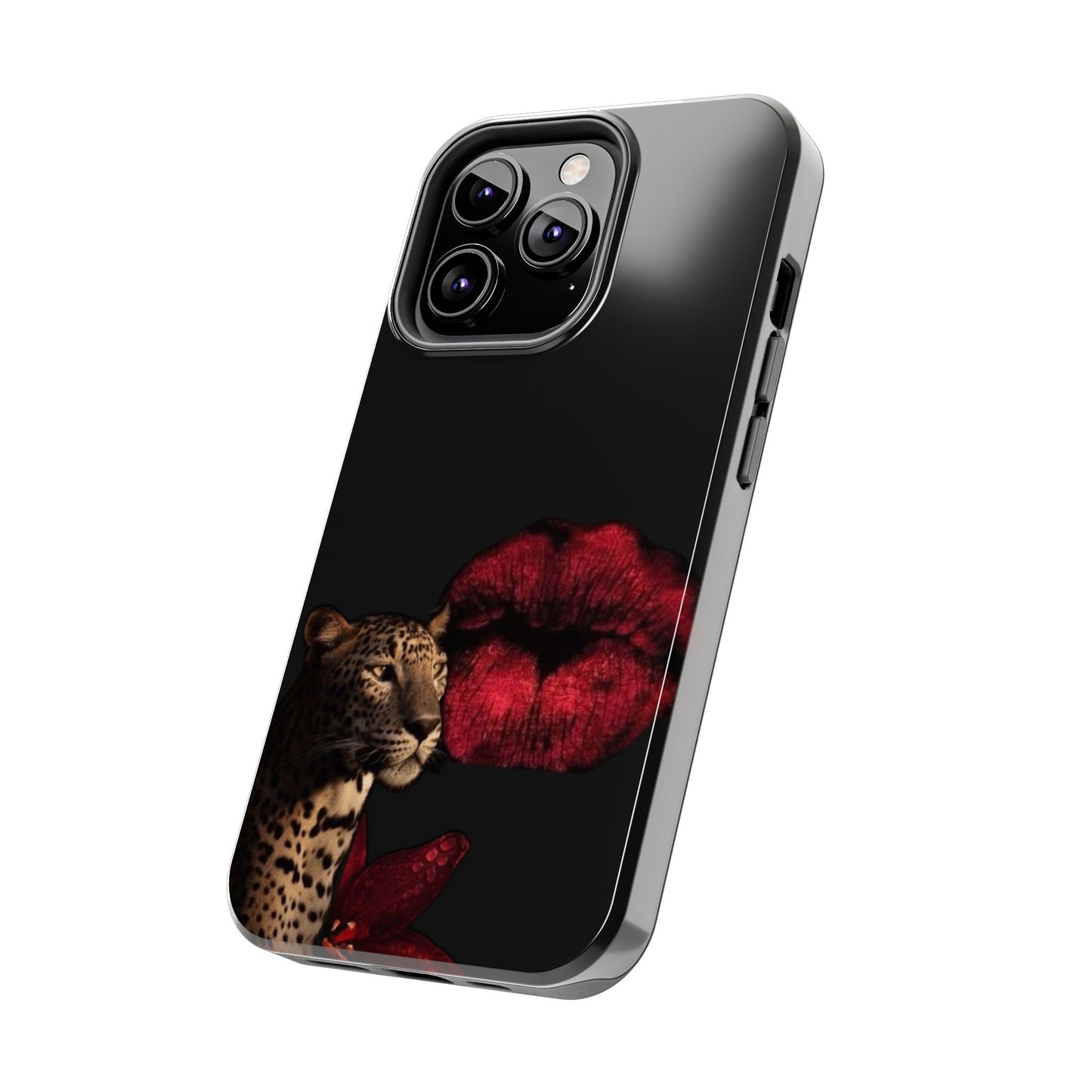 Wild Kiss Tough Phone Case - Stylish Leopard Design for Animal Lovers