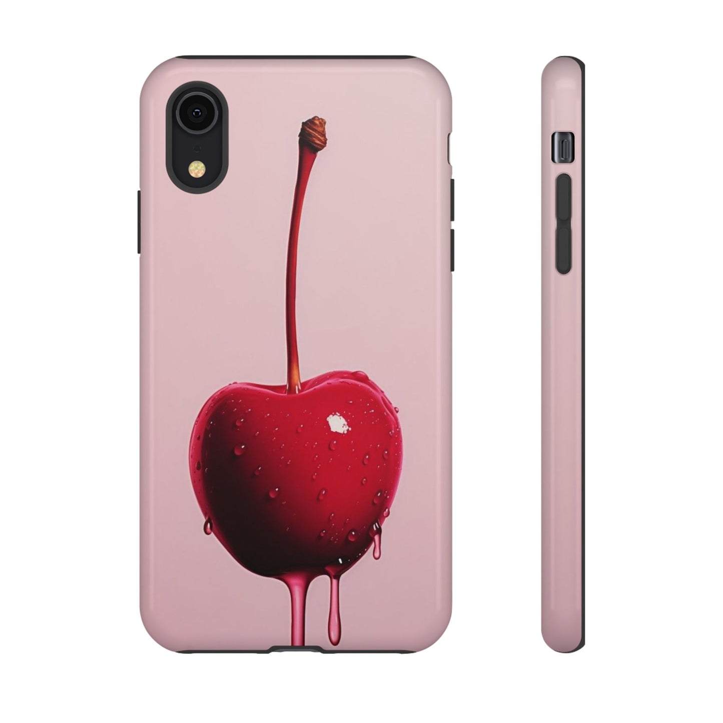 Cherry Drip Phone Case, Tough Phone Cover, Cute Cherry Accessory, Trendy Mobile Case, Kawaii Phone Case, Gift for Her