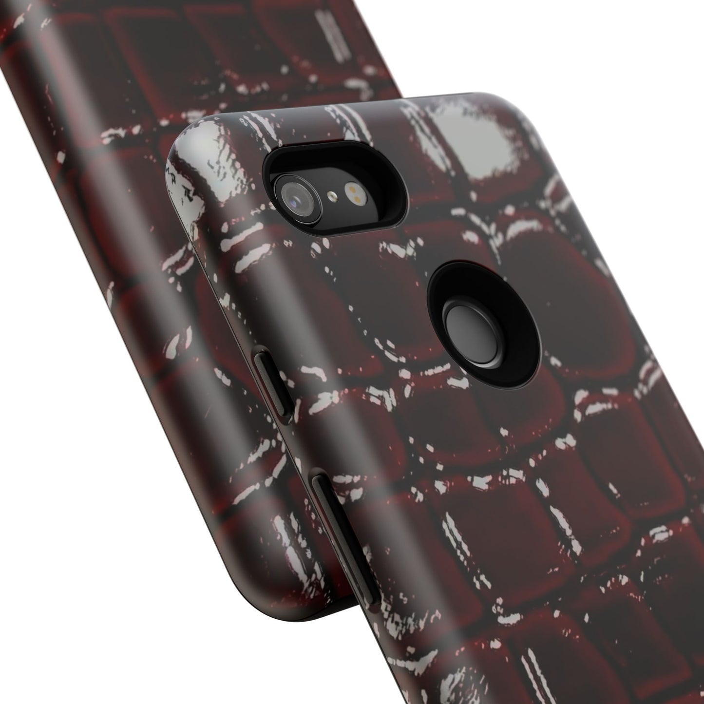 Croc Embossed Burgundy Tough Phone Case