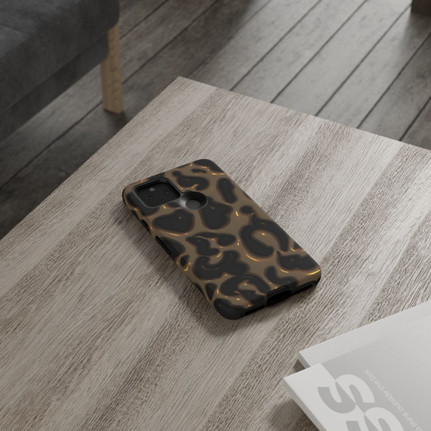 Leopard Gloss Tough Phone Case — Durable Protective iPhone Cover with Glossy Brown Animal Print