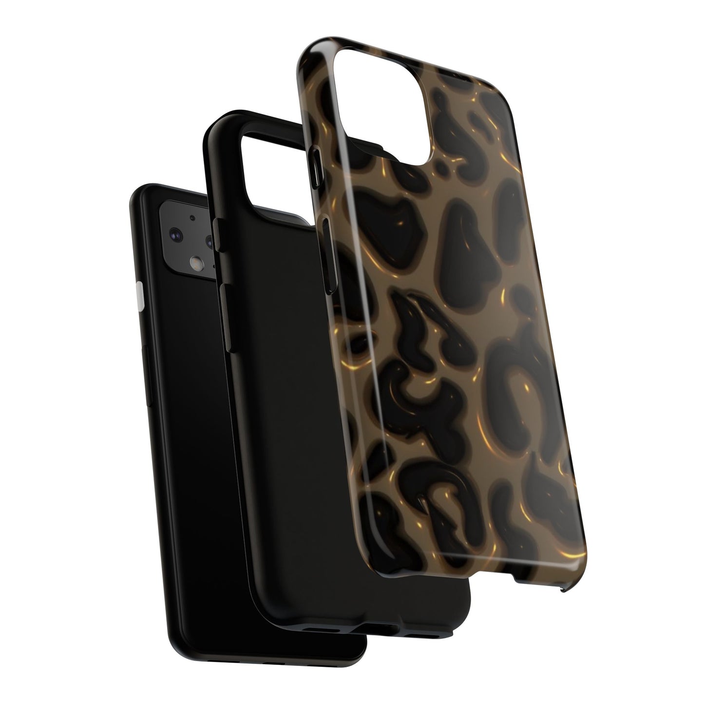 Leopard Gloss Tough Phone Case — Durable Protective iPhone Cover with Glossy Brown Animal Print