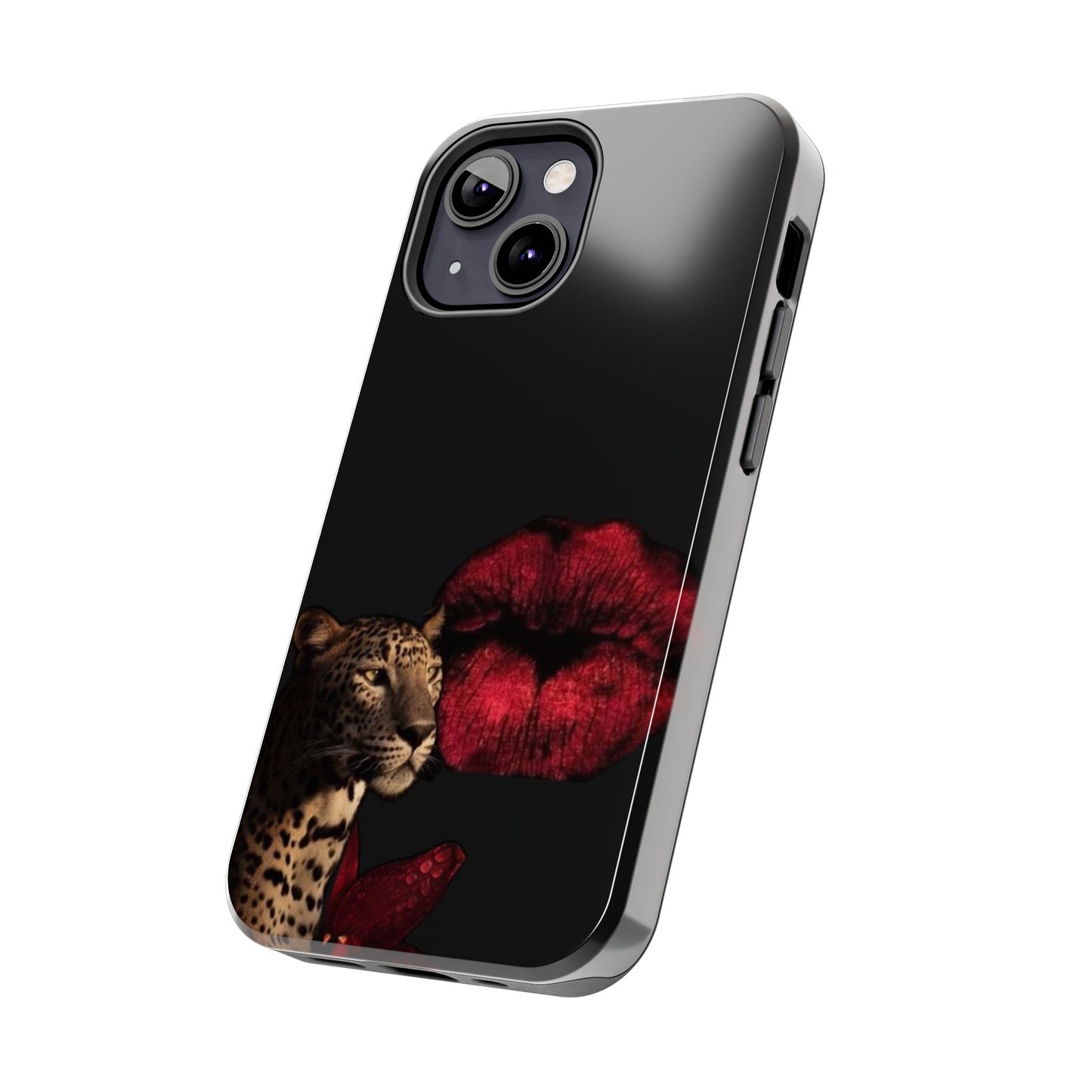 Wild Kiss Tough Phone Case - Stylish Leopard Design for Animal Lovers