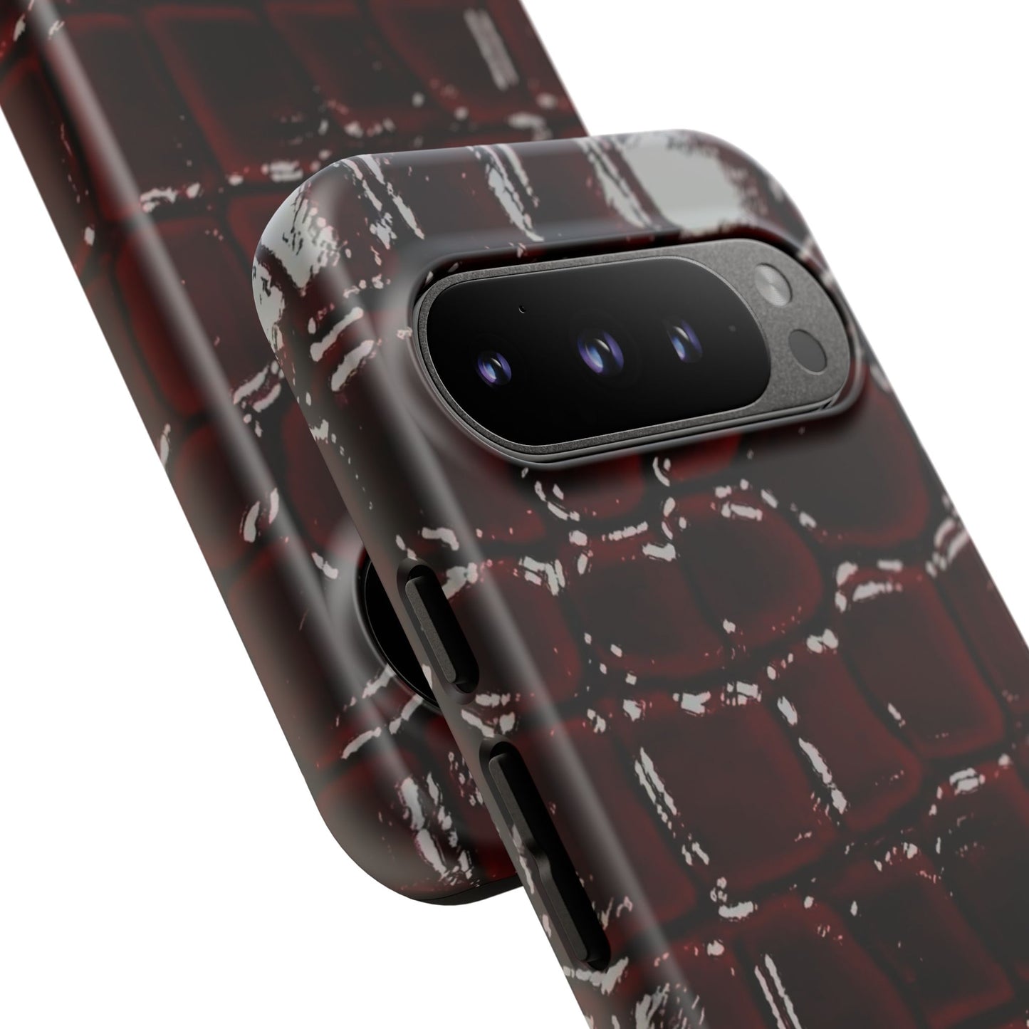 Croc Embossed Burgundy Tough Phone Case
