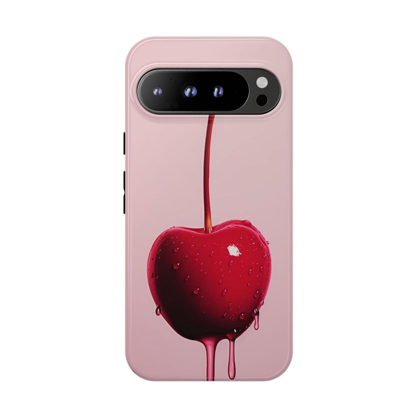 Cherry Drip Phone Case, Tough Phone Cover, Cute Cherry Accessory, Trendy Mobile Case, Kawaii Phone Case, Gift for Her