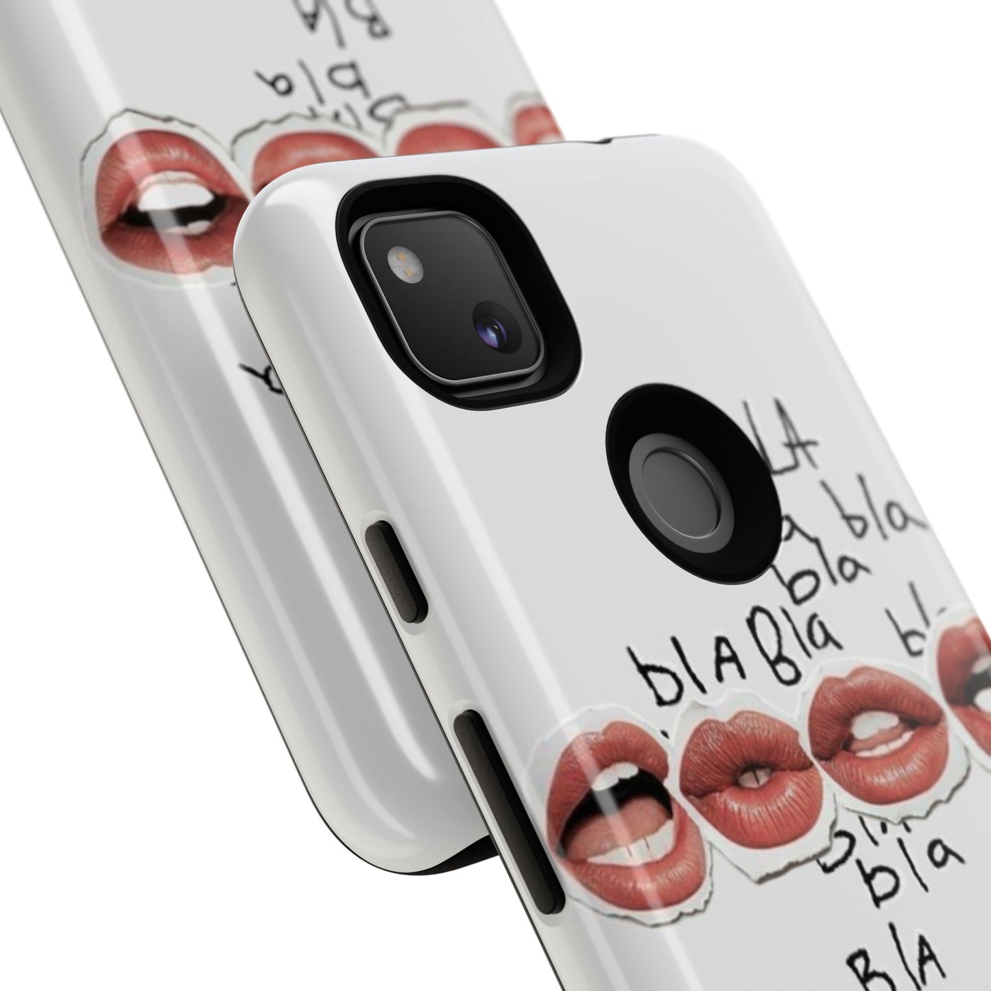 Playful Phone Case with Lips Design - Tough Cases