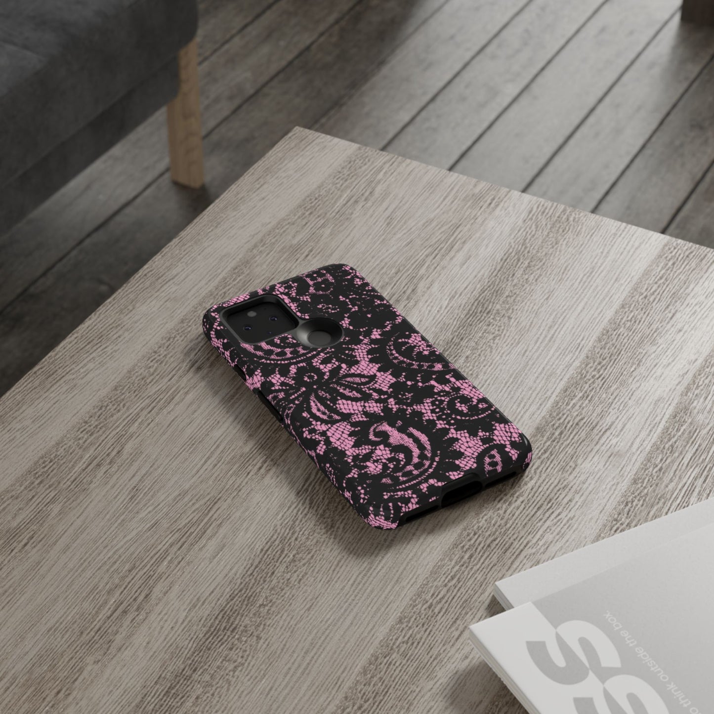Phone Case — Pink Lace Floral Tough Protective Case