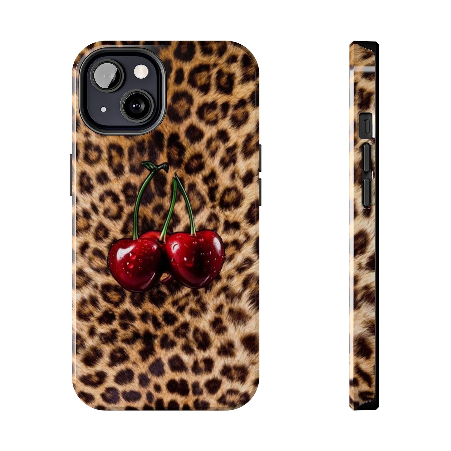 Wild Cherry Leopard Tough Phone Case - Stylish and Durable Protection