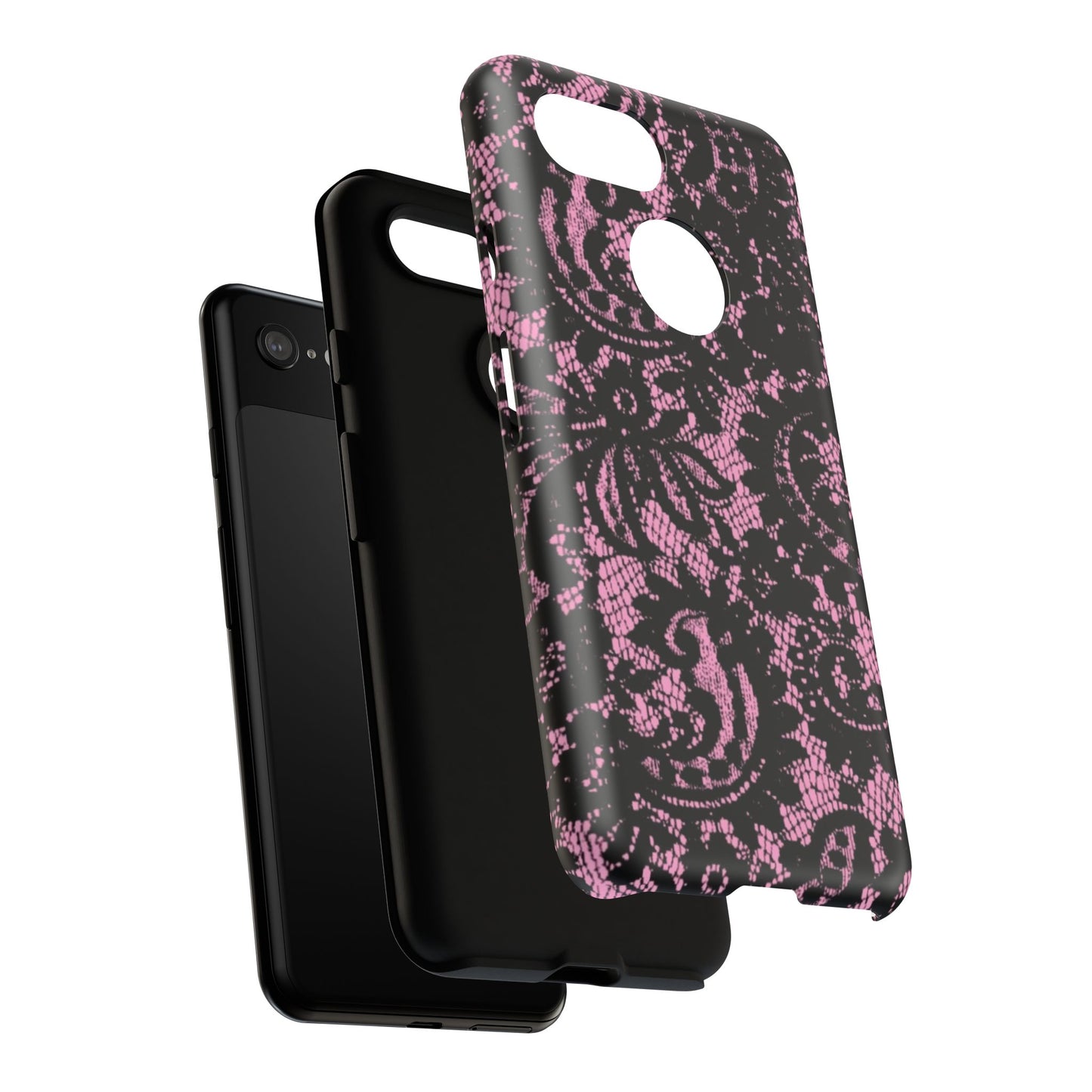 Phone Case — Pink Lace Floral Tough Protective Case