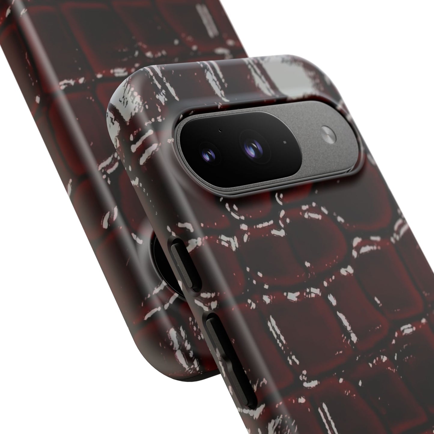 Croc Embossed Burgundy Tough Phone Case