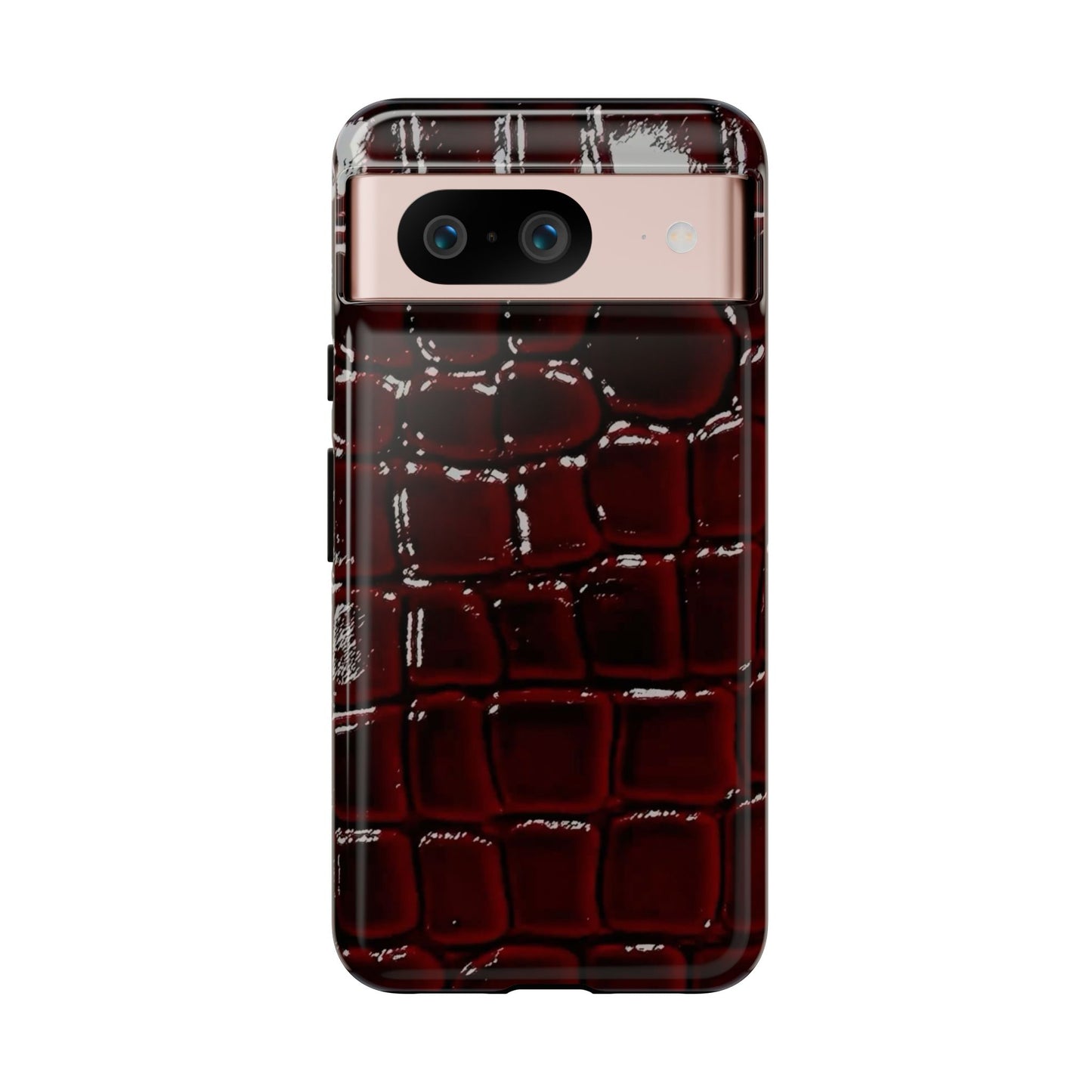 Croc Embossed Burgundy Tough Phone Case