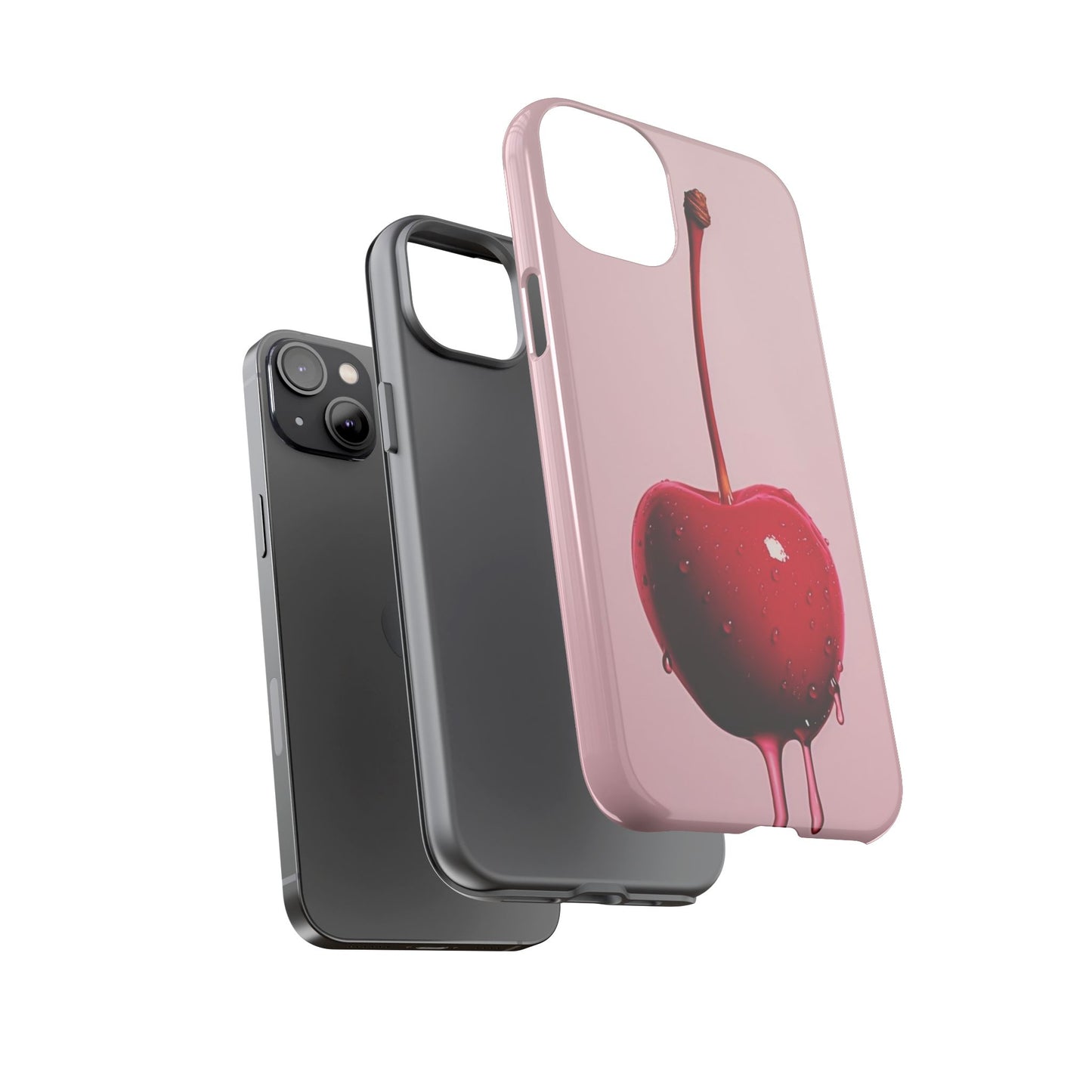 Cherry Drip Phone Case, Tough Phone Cover, Cute Cherry Accessory, Trendy Mobile Case, Kawaii Phone Case, Gift for Her