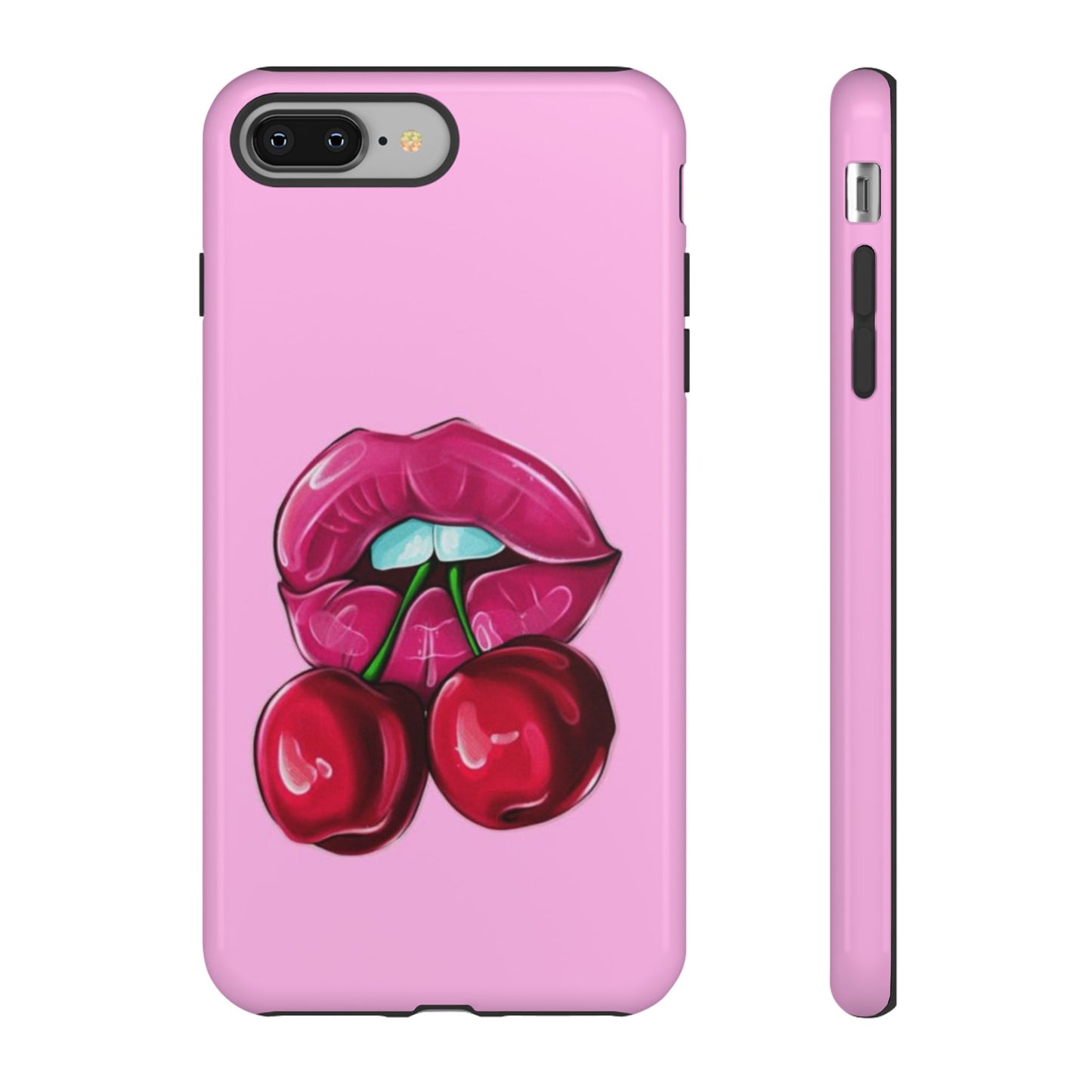 Stylish Phone Case with Cherry Kiss Design, Cute Gift for Her, Trendy Mobile Accessory, Perfect for Birthdays, Valentine's Day, Everyday Use