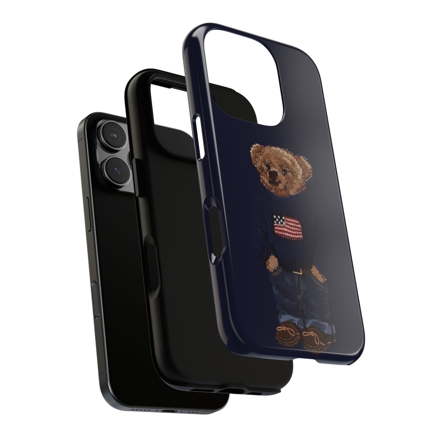 Patriotic Polo Bear Phone Case — Navy Protective Tough Case
