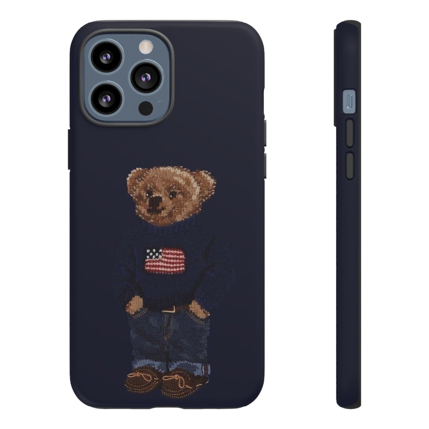 Patriotic Polo Bear Phone Case — Navy Protective Tough Case