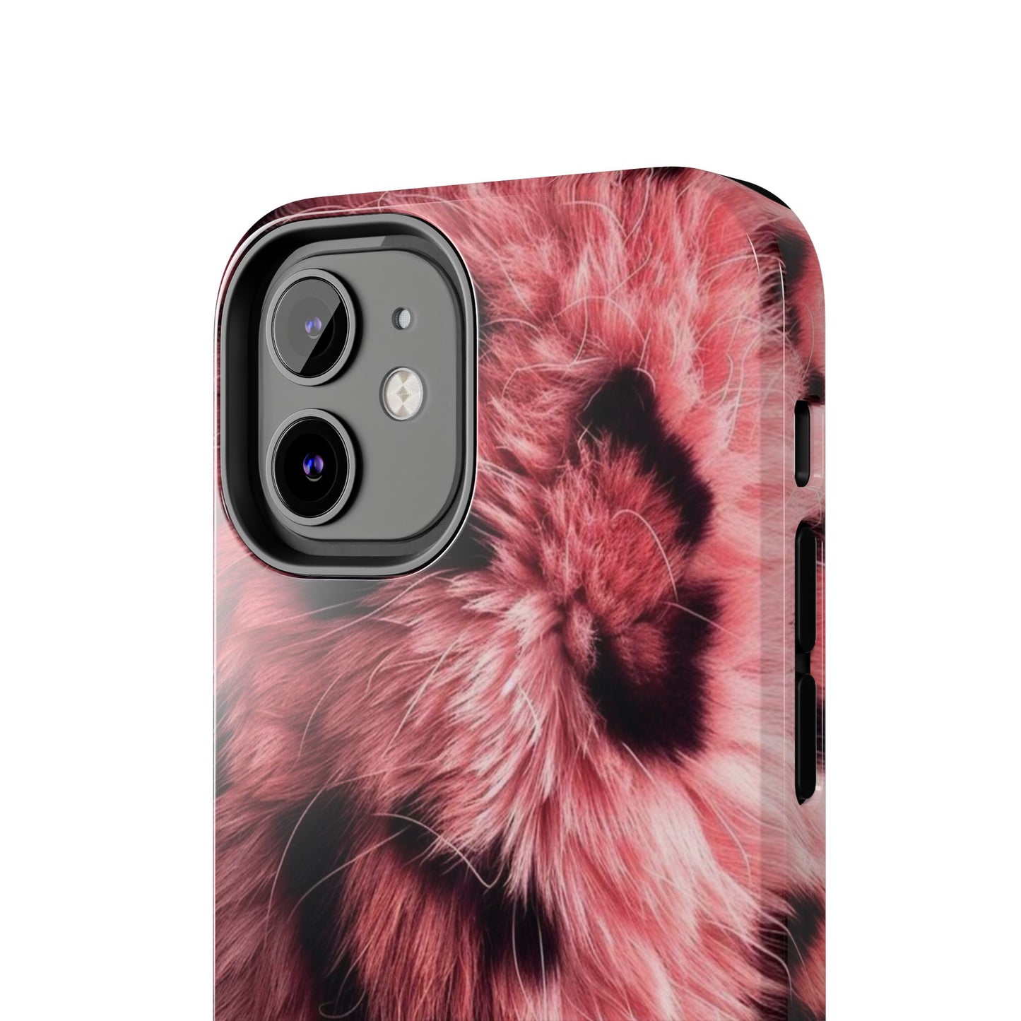 Faux Fur Tough Phone Case - Pink Leopard Print