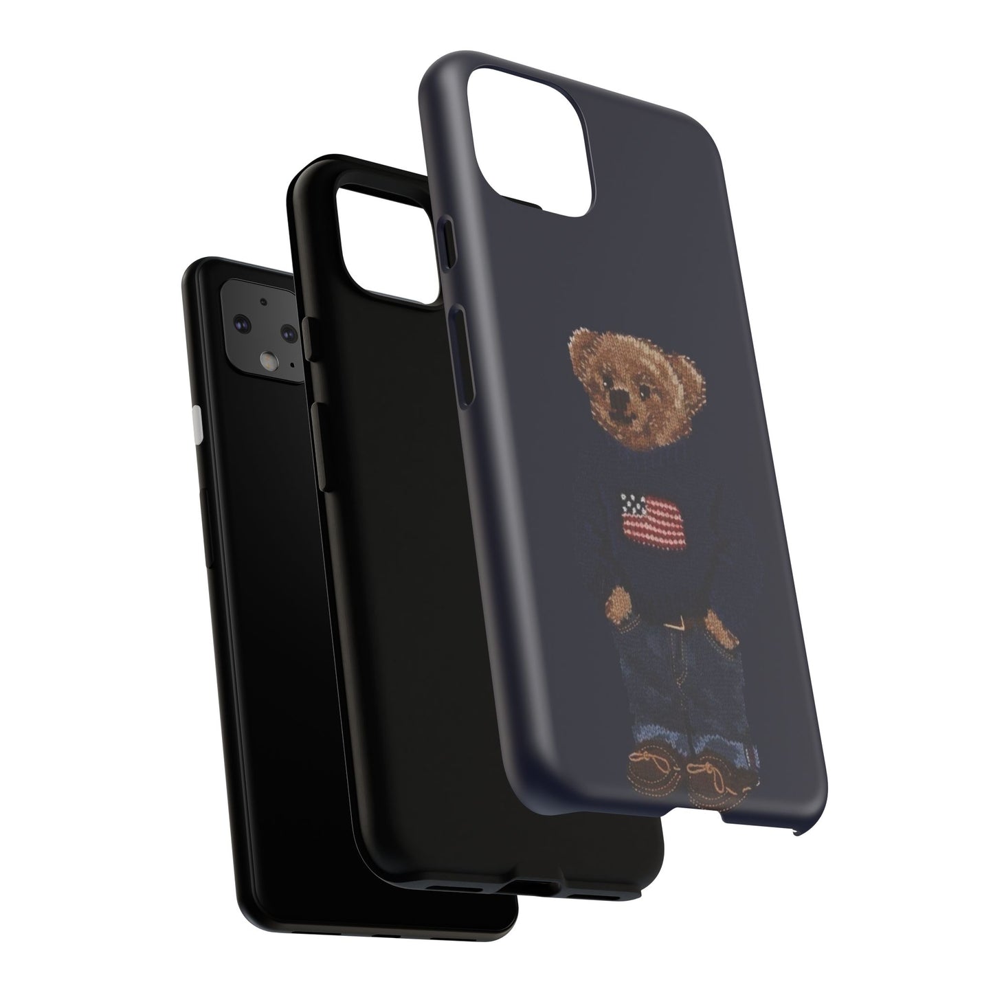 Patriotic Polo Bear Phone Case — Navy Protective Tough Case
